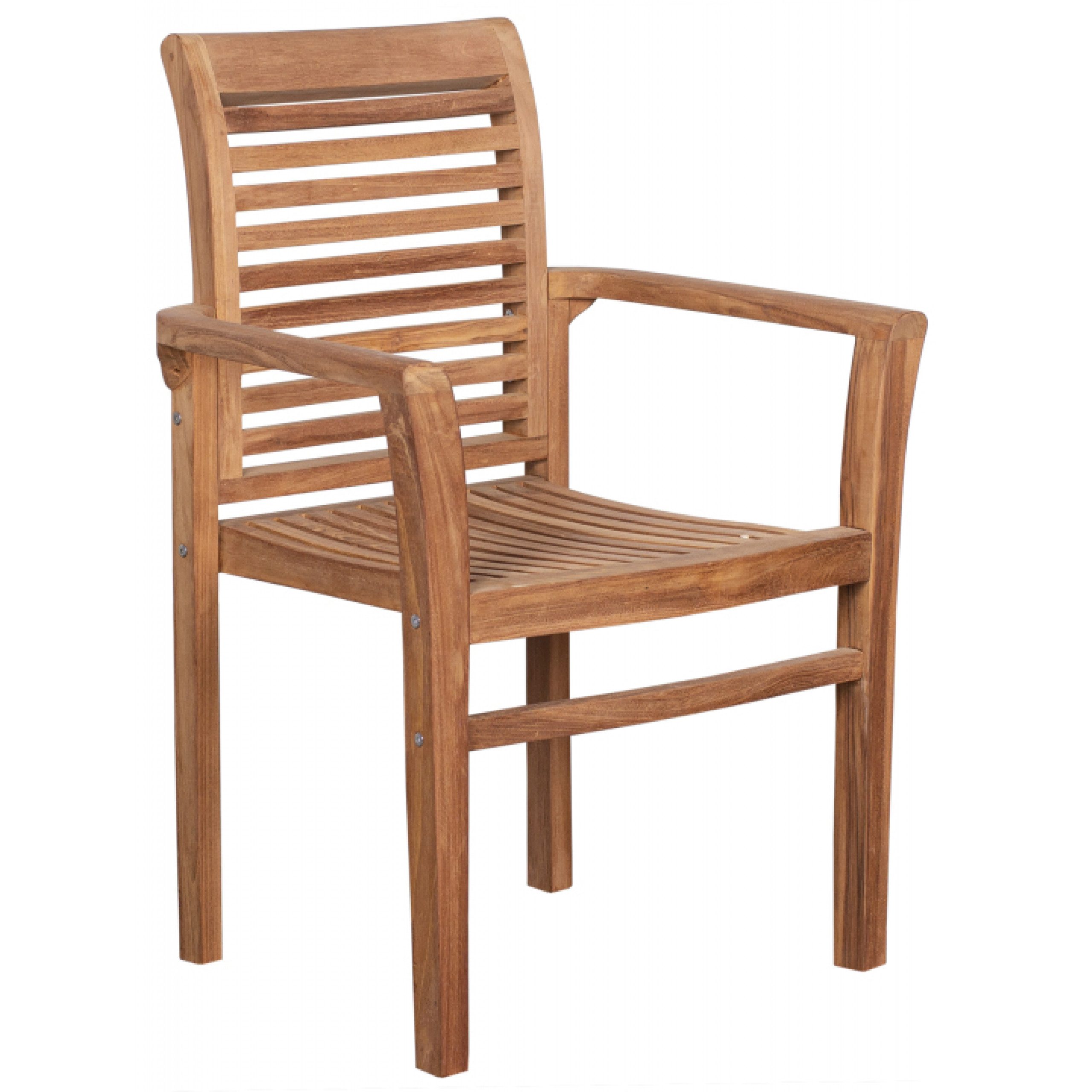 deVries Gartenstuhl deVries Stapelsessel "WOODIE-LAMELLE" aus Teakholz Gartenstuhl 63 x