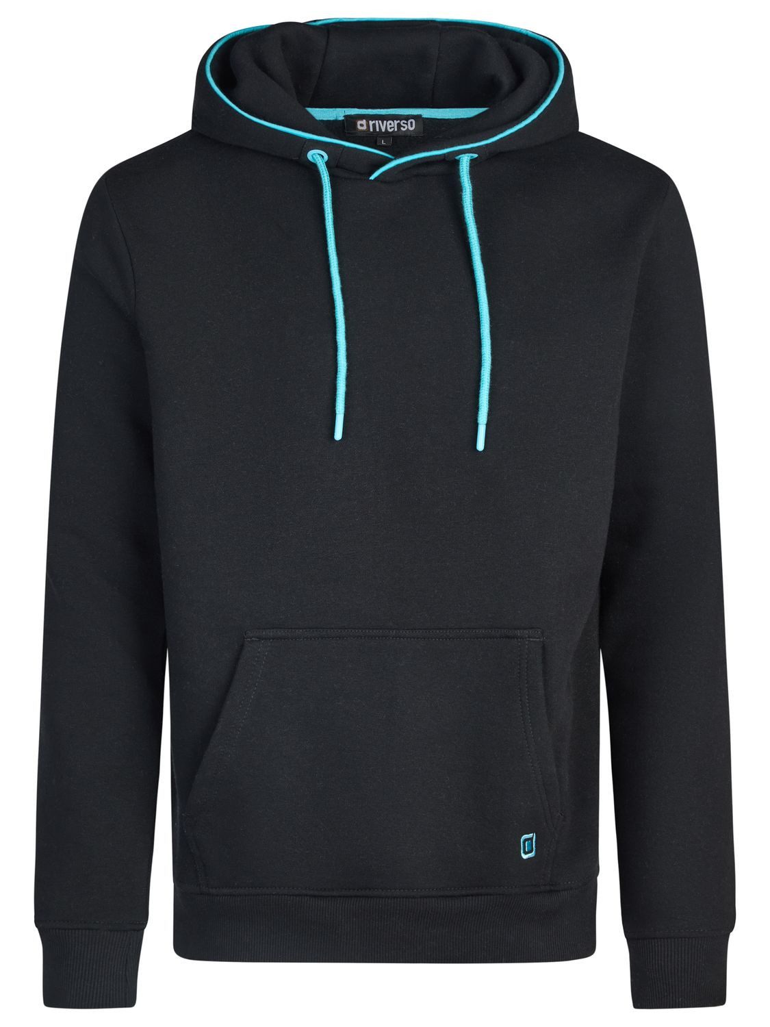 riverso Kapuzenpullover Herren Hoodie RIVSandro Regular Fit Longsleeve Sweatshirt mit Cross-Over-Kragen und Kängurutasche