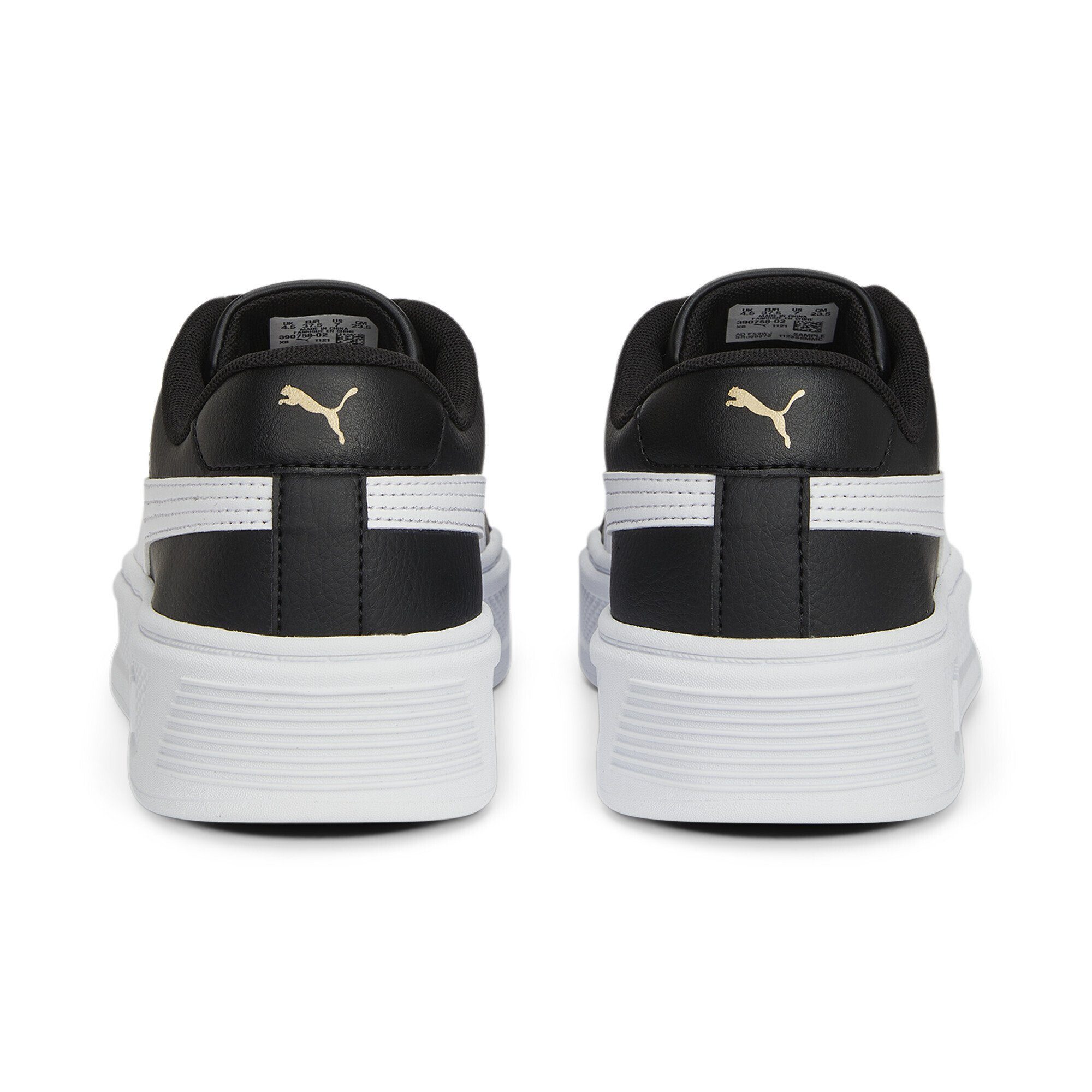 PUMA Black v3 White Sneakers Gold Damen Platform Smash Sneaker