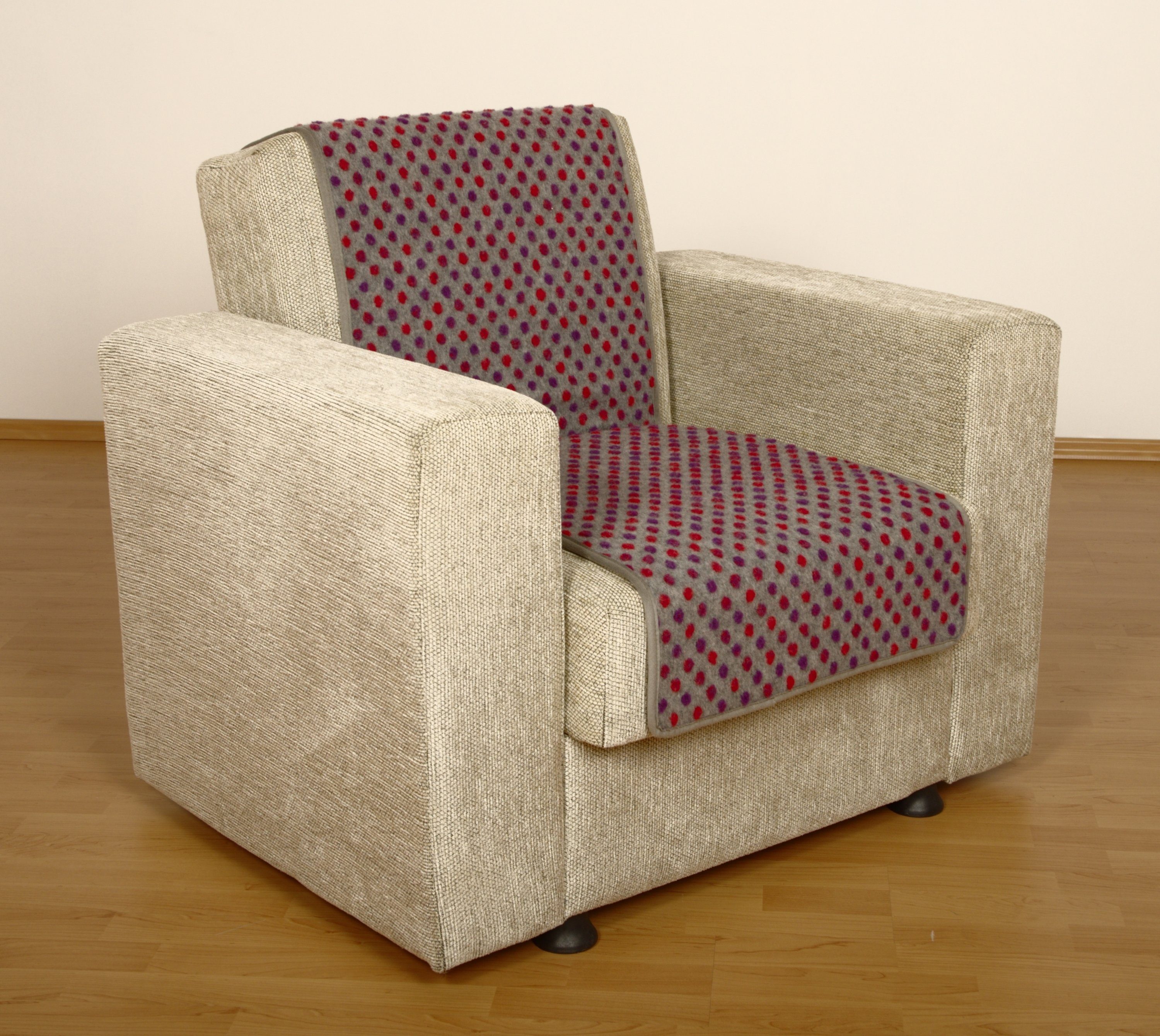 Sesselschoner Sesselschoner Wolle Noppen silber 150 x 50 cm