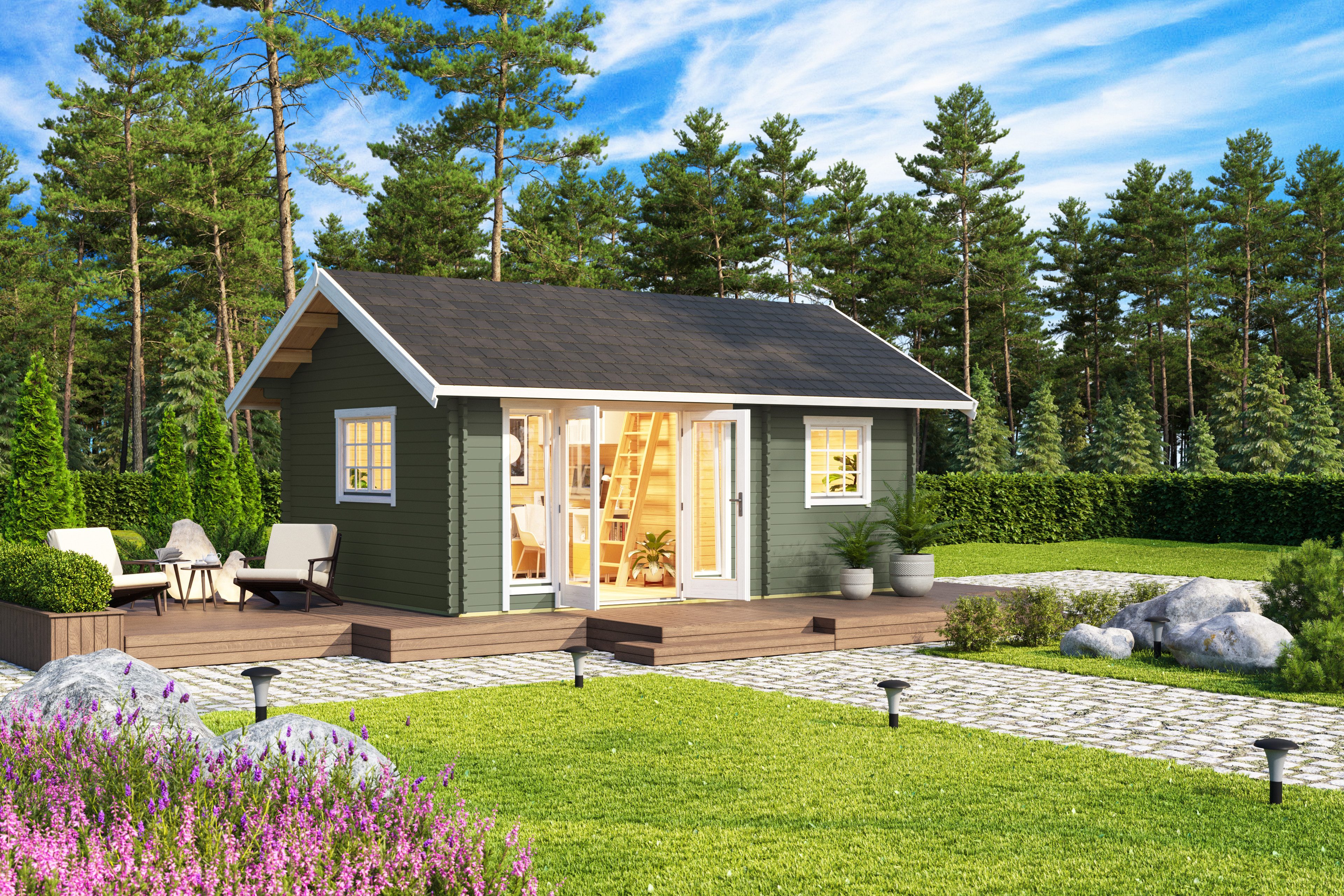 Nordic Holz Gartenhaus CAROLINE 2.1, BxT: 675x489,9 cm