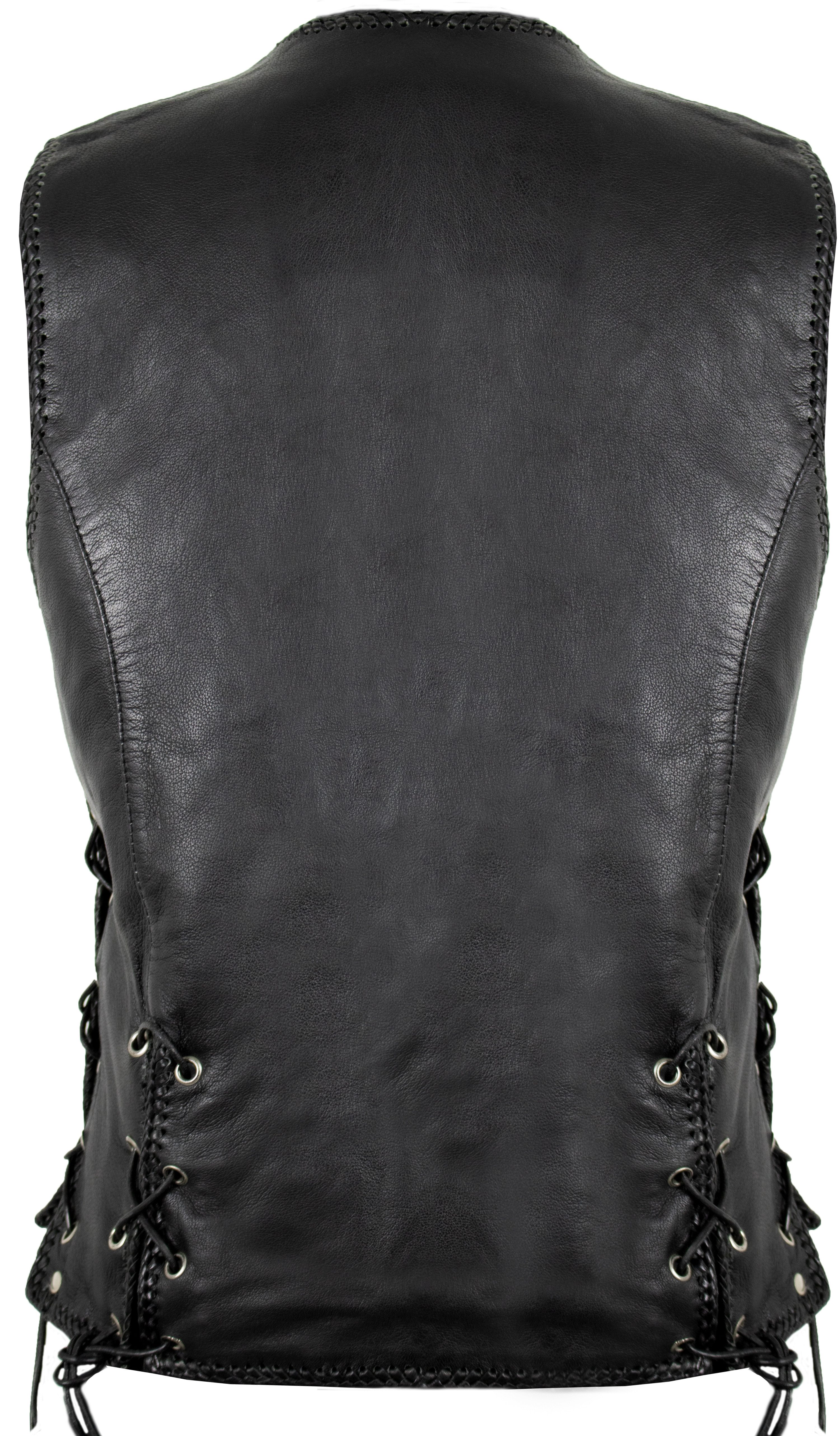 MDM Lederweste Damen Lederweste aus weichem Lamm Leder mit Schnallen günstig online kaufen