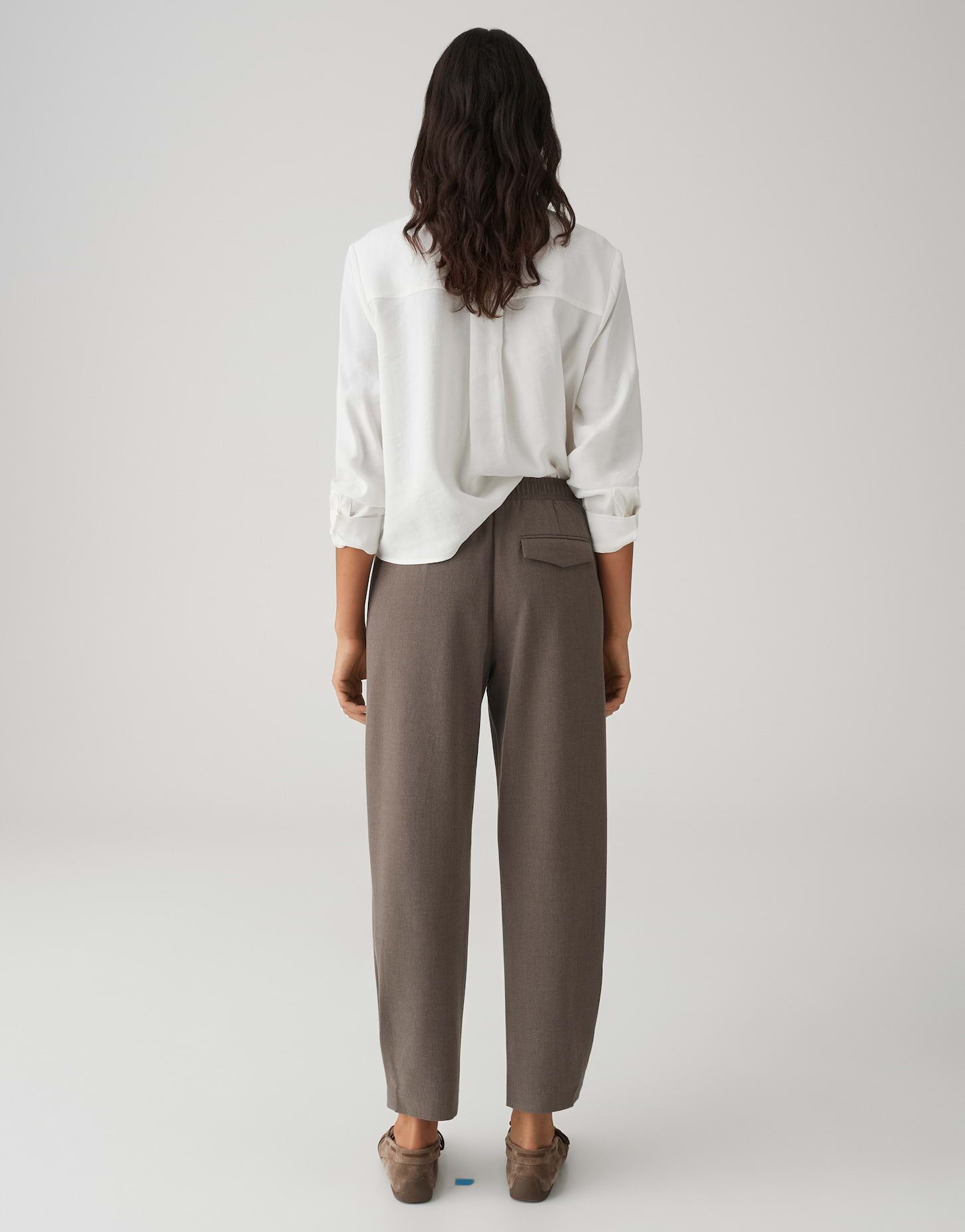 OPUS Stoffhose MYHA FLOW in feiner Mélange Optik Schmal zulaufendes Bein, weicher Griff, pflegeleicht
