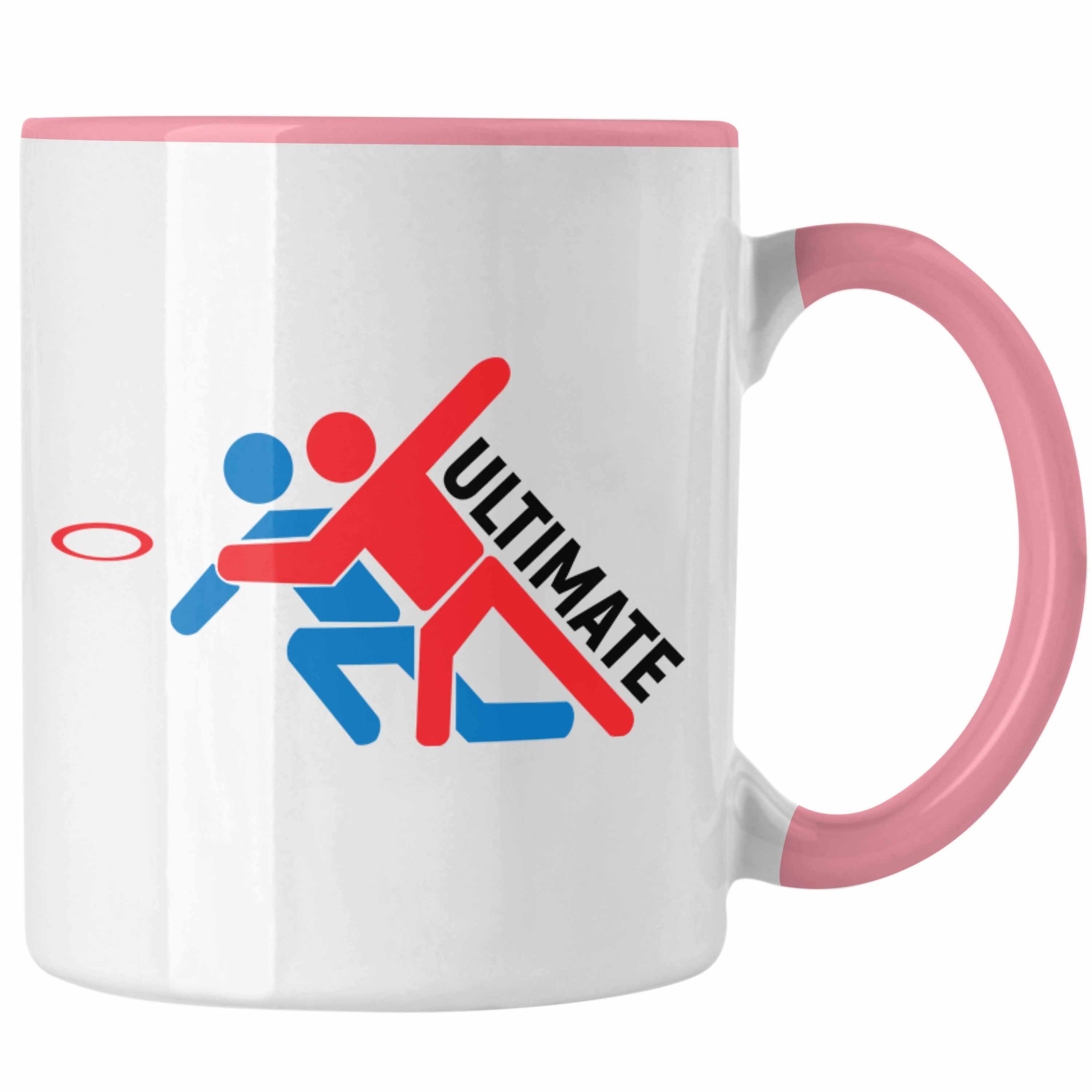 Trendation Tasse Trendation - Frisbee Tasse Geschenk Ultimate Disc Golf Geschenkidee Frisbee-Spieler Rosa