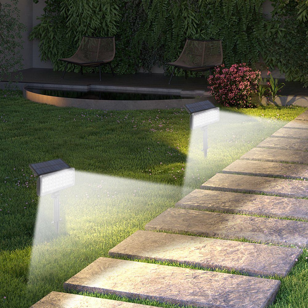 Außen zggzerg Solarleuchte für 2 LED Wasserdicht LED Solarleuchte Solar Stück Weiß Gartenleuchten