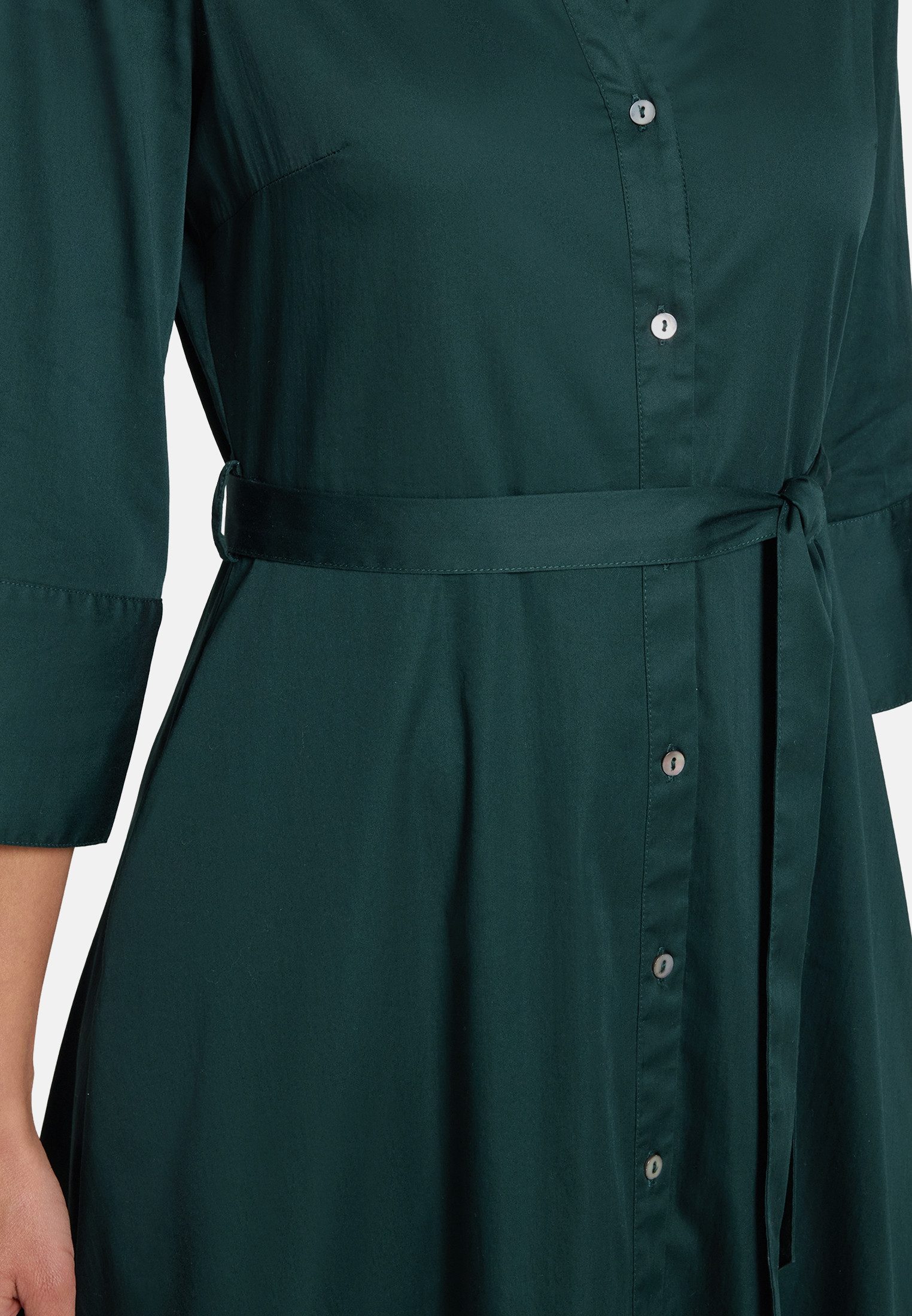 Zero Hemdblusenkleid Damen mit 3/4 Arm Bindegürtel