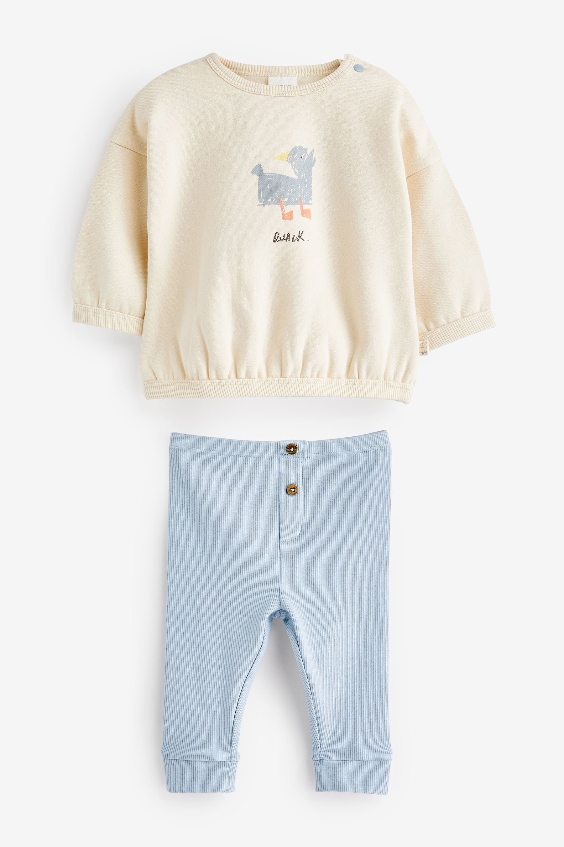 Next Shirt & Leggings 2-teiliges Sweatshirt Baby-Set Leggings Blue und Duck mit (2-tlg)
