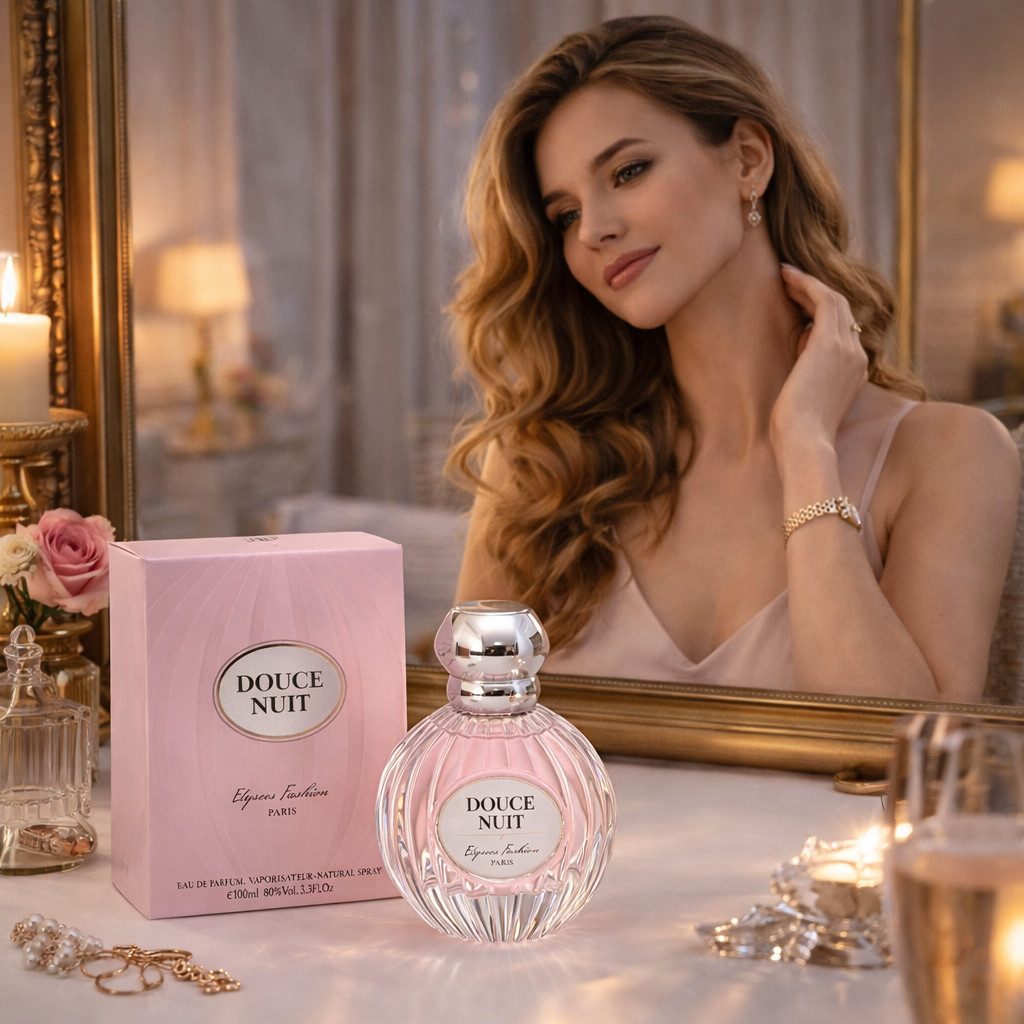 Elysees Fashion Paris Eau de Parfum Douce Nuit Damenduft, Süß, Blumig, Orientalisch aus Paris 100 ml, 1-tlg., Hergestellt in Paris, Langanhaltend, Elegant, Süß, Verführerisch