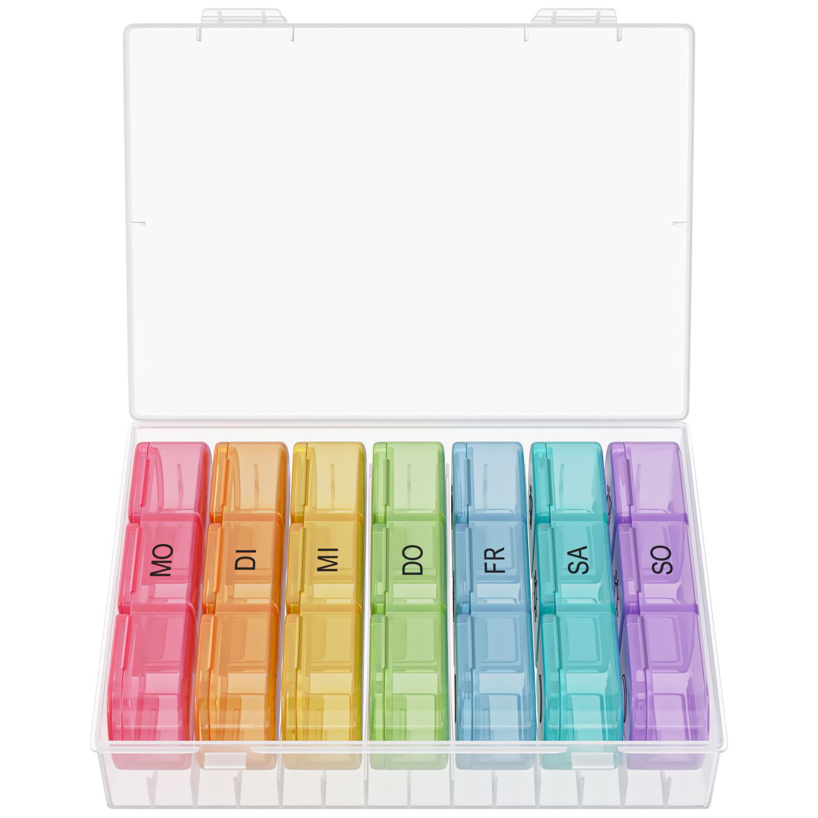 Wellgro Pillendose Große Tablettenbox für 7 Tage