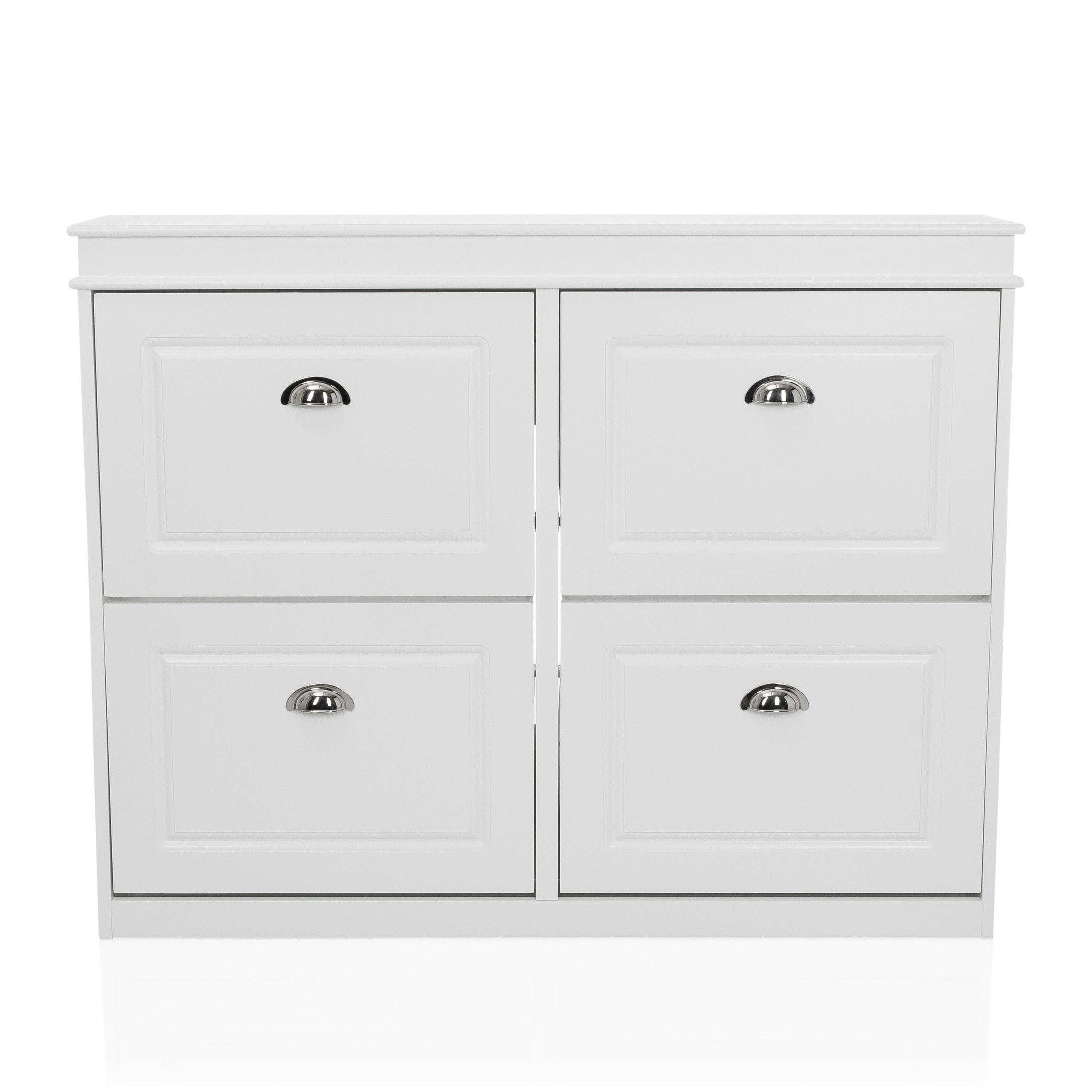 hjh LIVING Schuhschrank ESTHA 4 Kommode H/B/T: 82.0 x 104.0 x 24.0 cm Schuhschrank mit 4 Klappen, Schuhkipper schmal, 24cm tief, Diele Flur