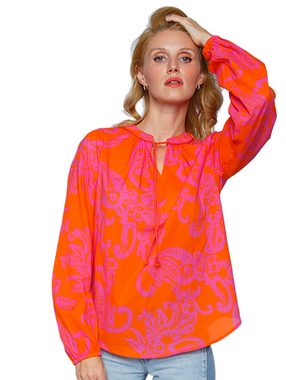 Emily Van Den Bergh Schlupfbluse Tunikabluse Orange Pink Paisley