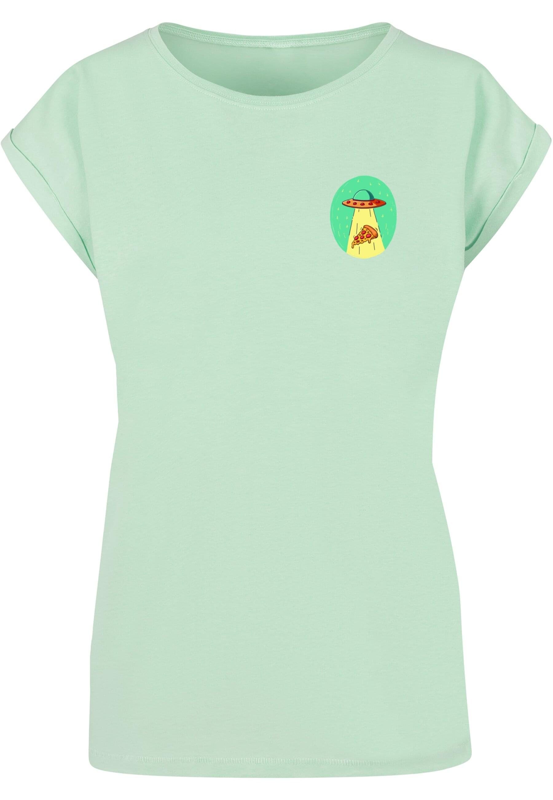 (1-tlg) Ladies Ufo Shoulder Pizza T-Shirt MisterTee Extended Damen Tee