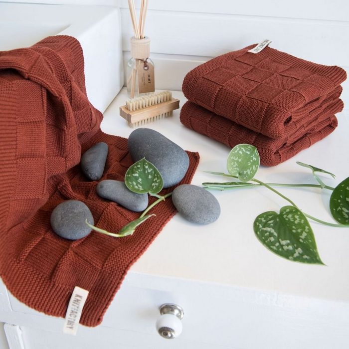 Knit Factory Handtuch Ivy Tücher 50x100 cm Stonegreen Baumwolle (1-St)
