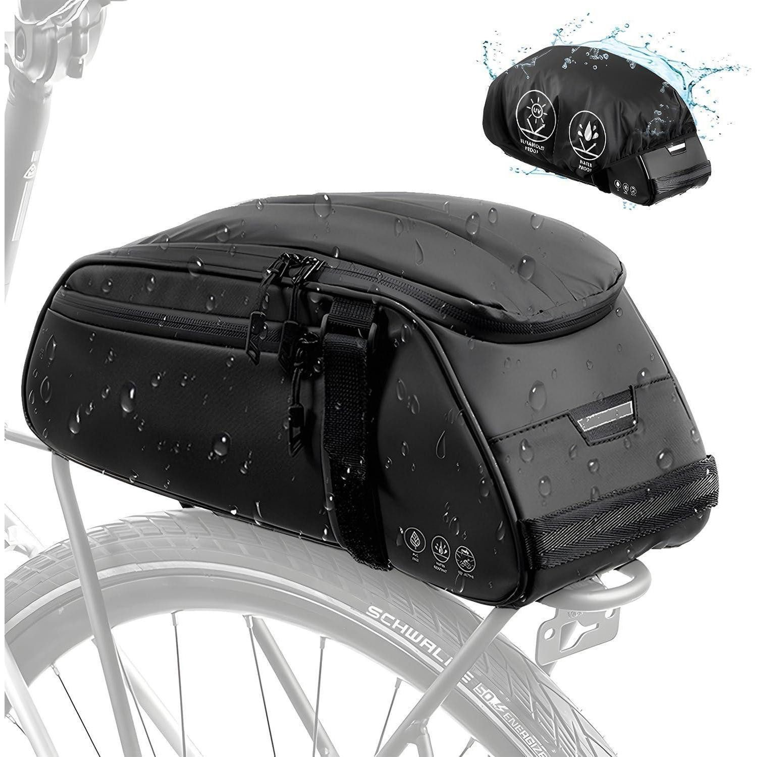 LuxusKollektion Fahrrad-Gepäckträger Fahrradtasche 8L wasserdicht reflektierend Umhängetasche Handtasche