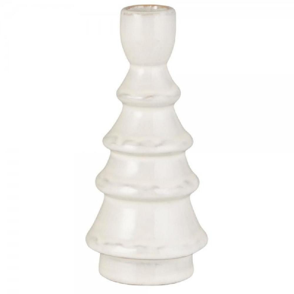 Ib Laursen Windlicht Ib Laursen Kerzenhalter Gerillt Weiß Meliert (16x7 cm) günstig online kaufen