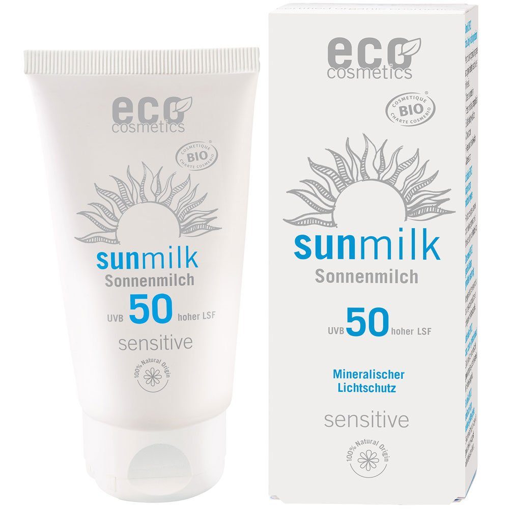 Eco Cosmetics Sonnenschutzcreme Sonnenmilch LSF sensitive, 75 ml