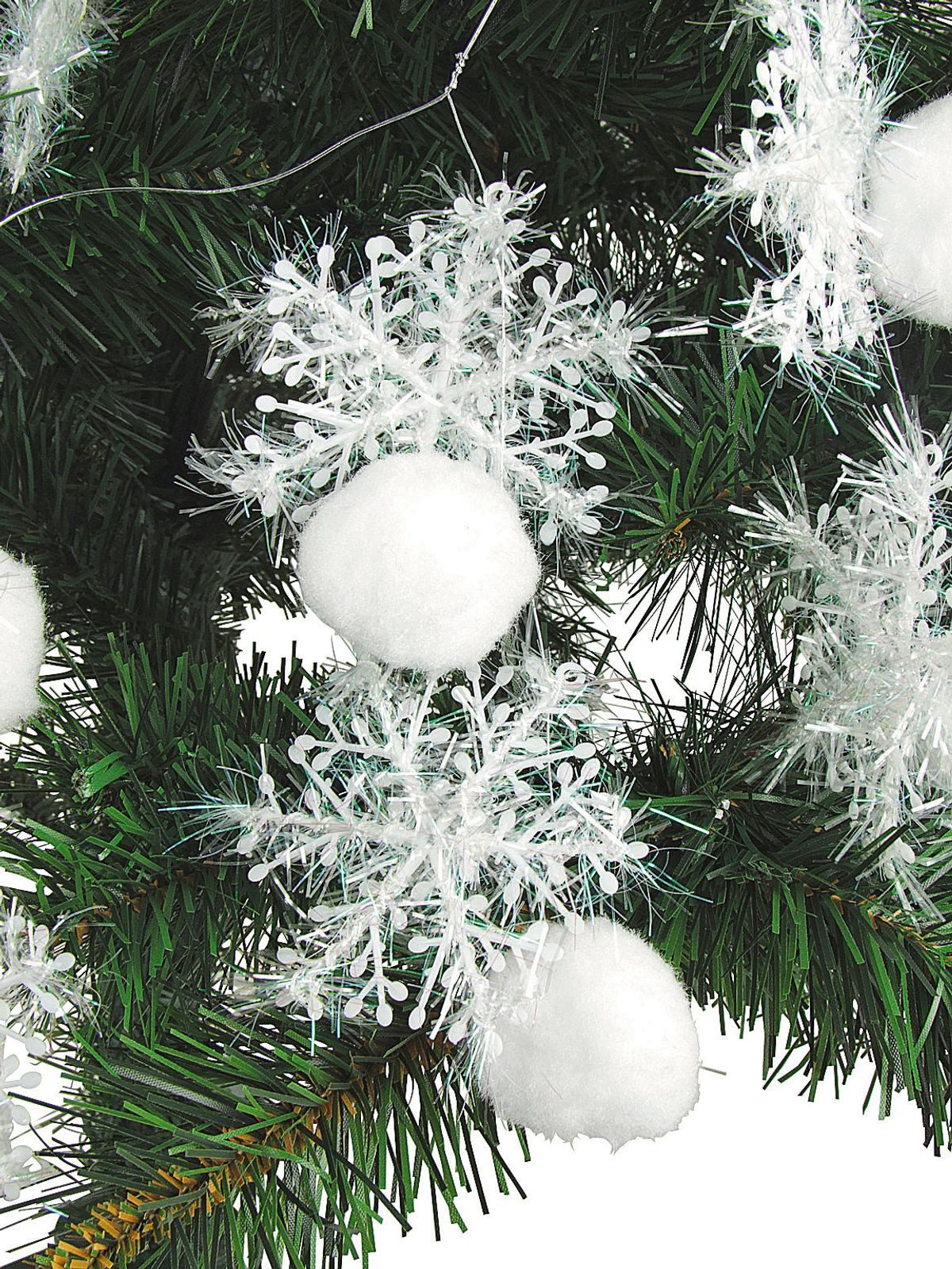 BURI Christbaumschmuck Weihnachtsdeko-Set 72 tlg. weiß Weihnachtsbaumschmuck Schneeflocken Sc (72-tlg)