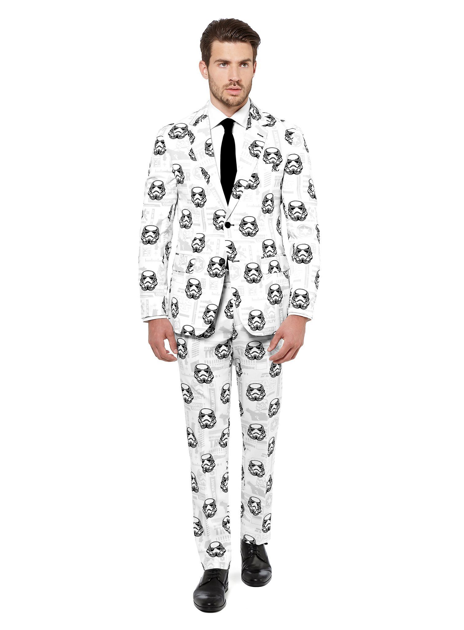 Opposuits Partyanzug Stormtrooper Kostüm Anzug - für Karneval Halloween, Spektakulärer Star Wars Anzug für coole Typen