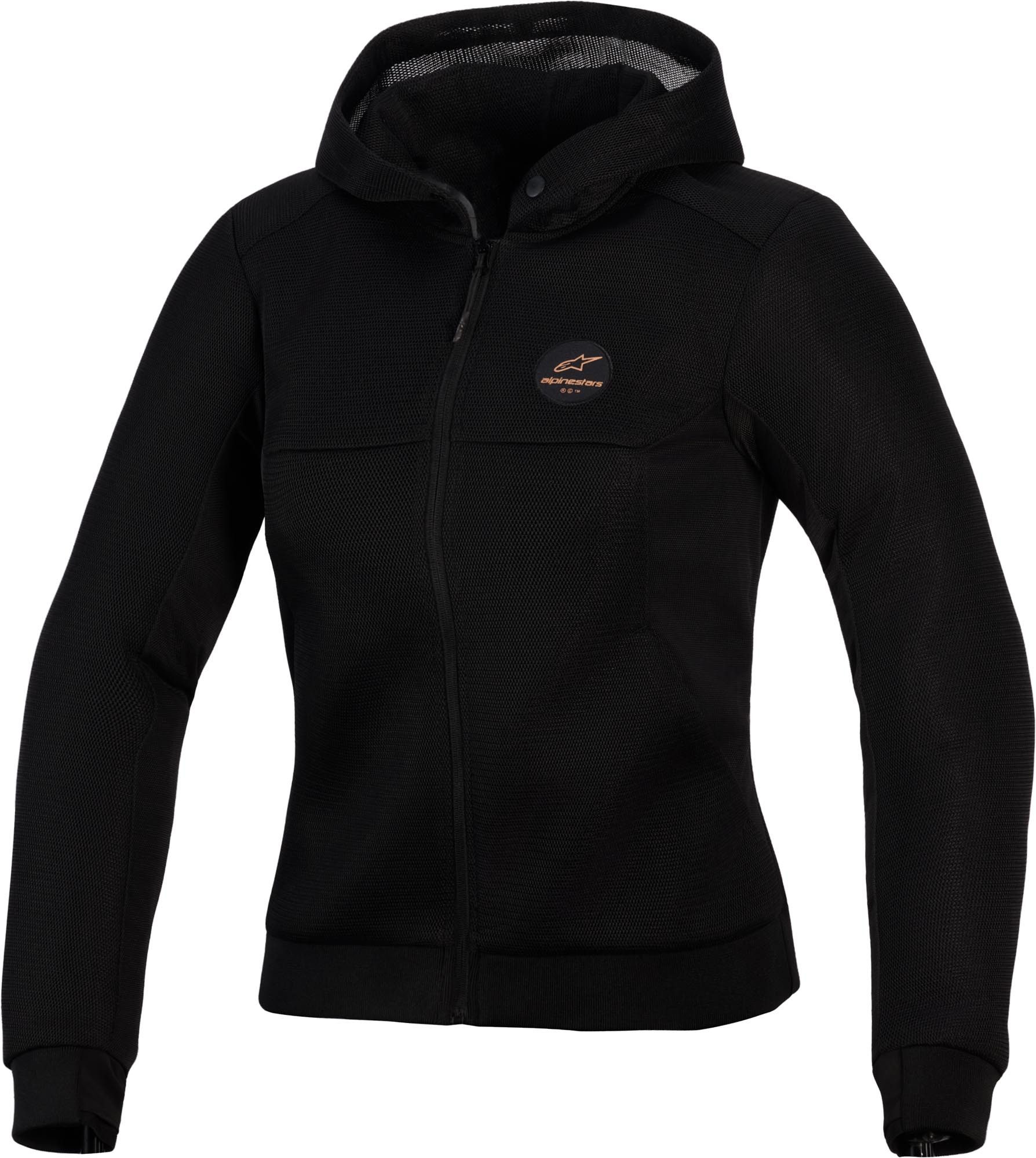 Alpinestars Motorradjacke Stella Chrome Superairflow Damen Motorrad Zip Hoodie Airbag vorbereitet,Ellenbogenprotektoren enthalten,Schulterprotek