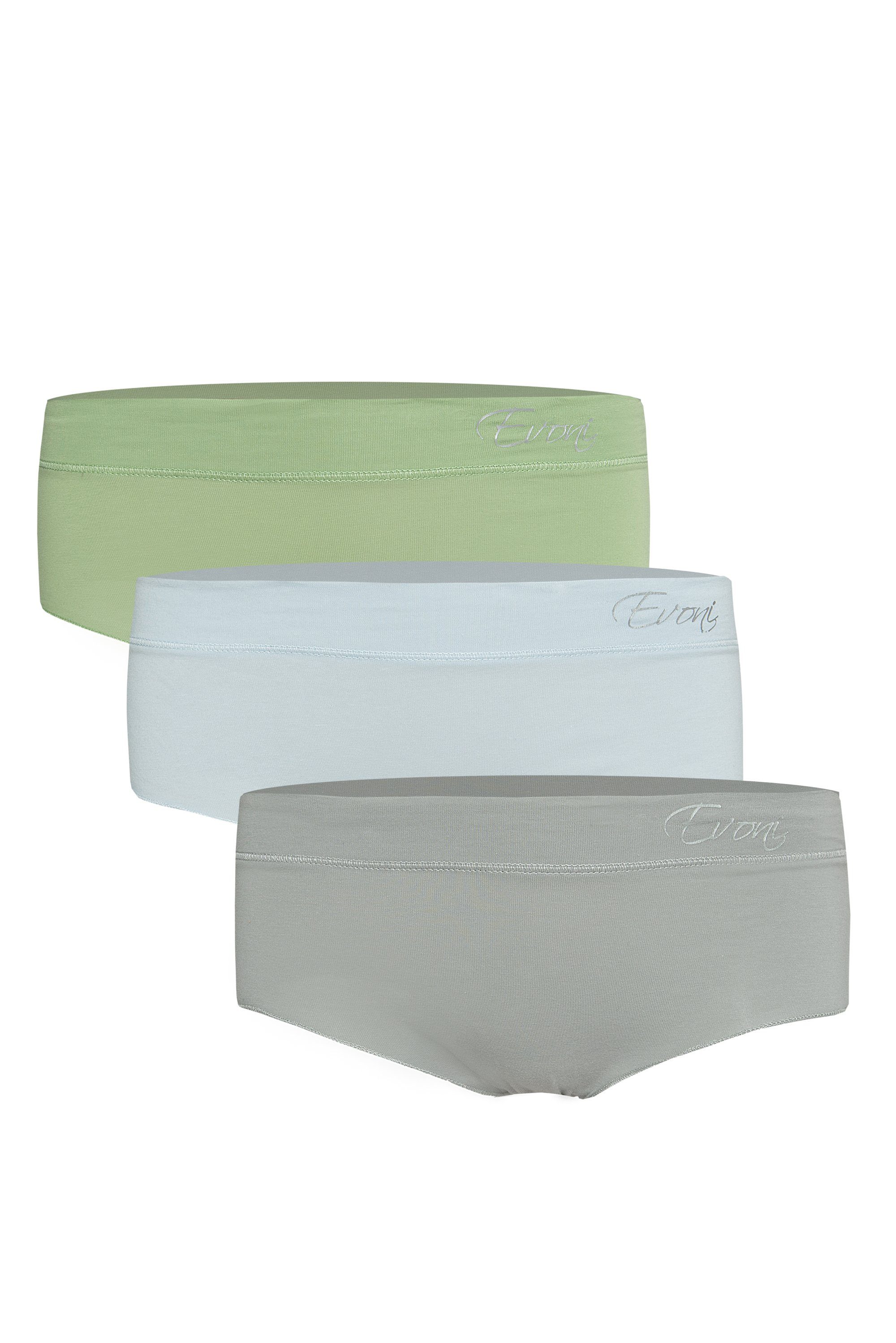 Evoni Hipster Damen Unterhose aus Baumwolle 3er-Set