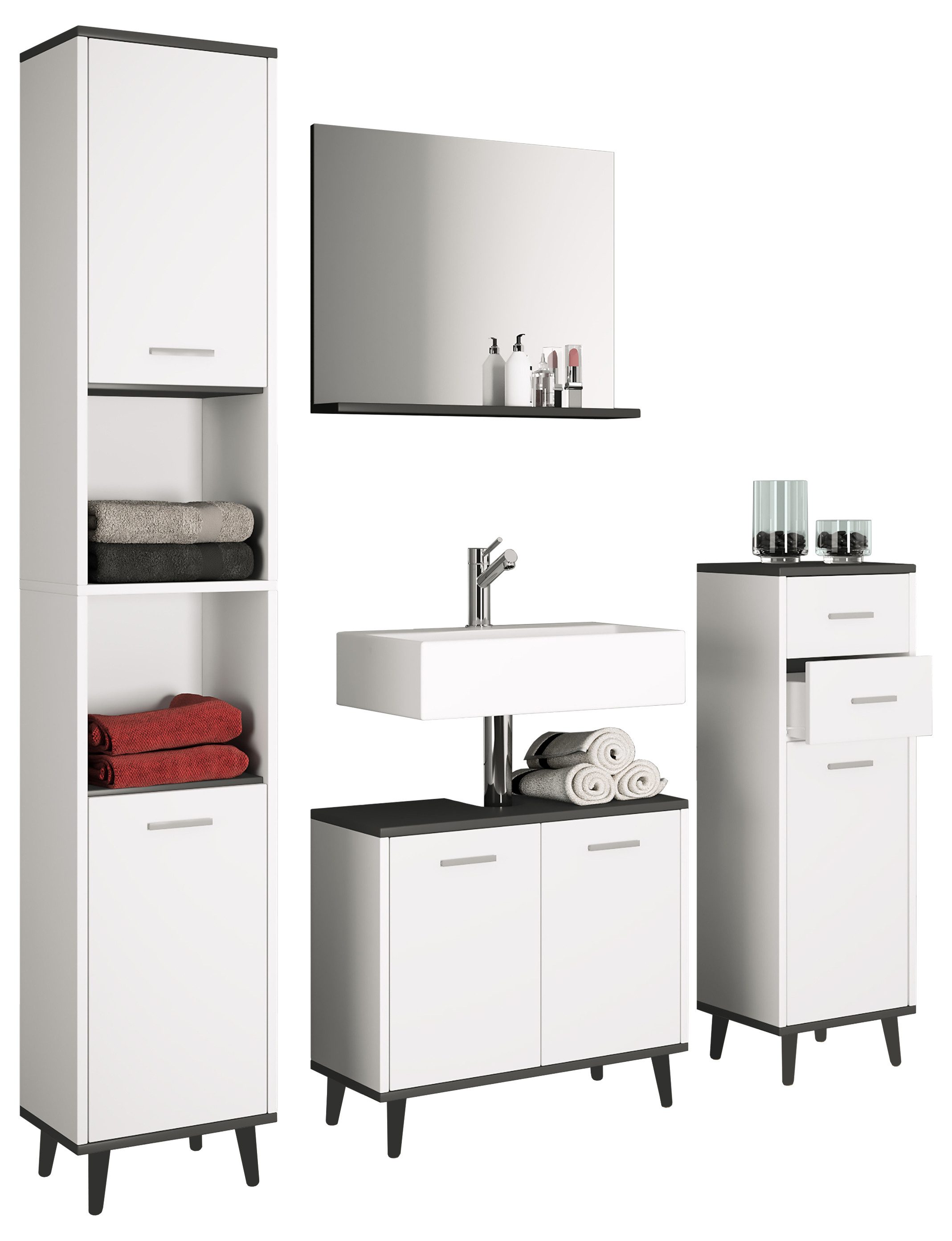 VCM Waschbeckenunterschrank Holz Badmöbel Badunterschrank Waschbecken günstig online kaufen