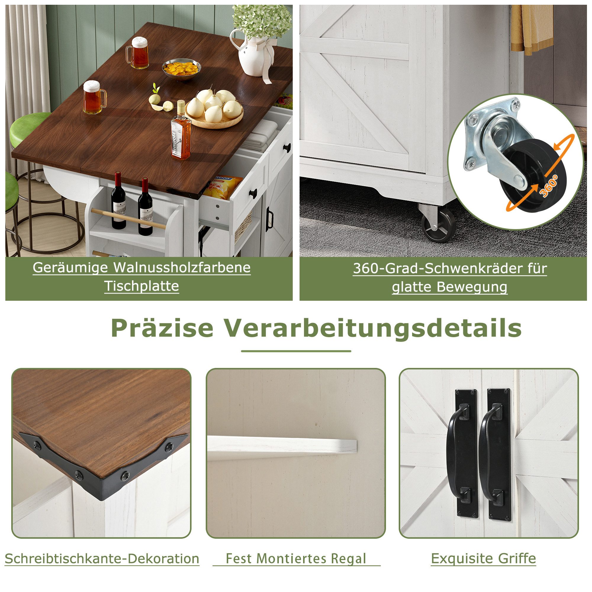 i@home Küchenwagen mit ausziehbarer Arbeitsplatte, Küchenschrank, günstig online kaufen