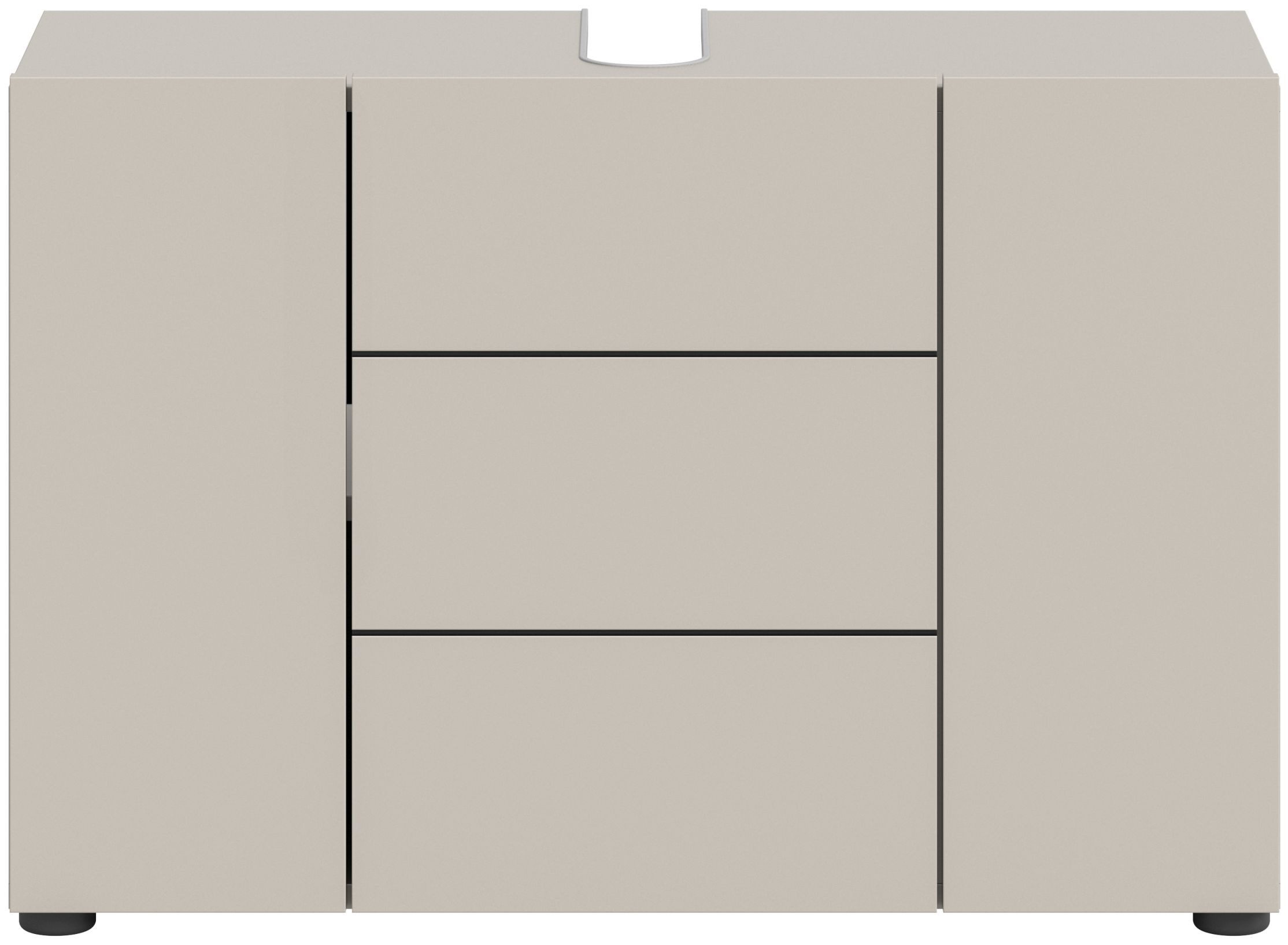 xonox.home Waschbeckenschrank Vira in Kaschmir Nachbildung und schwarz B/H/ günstig online kaufen