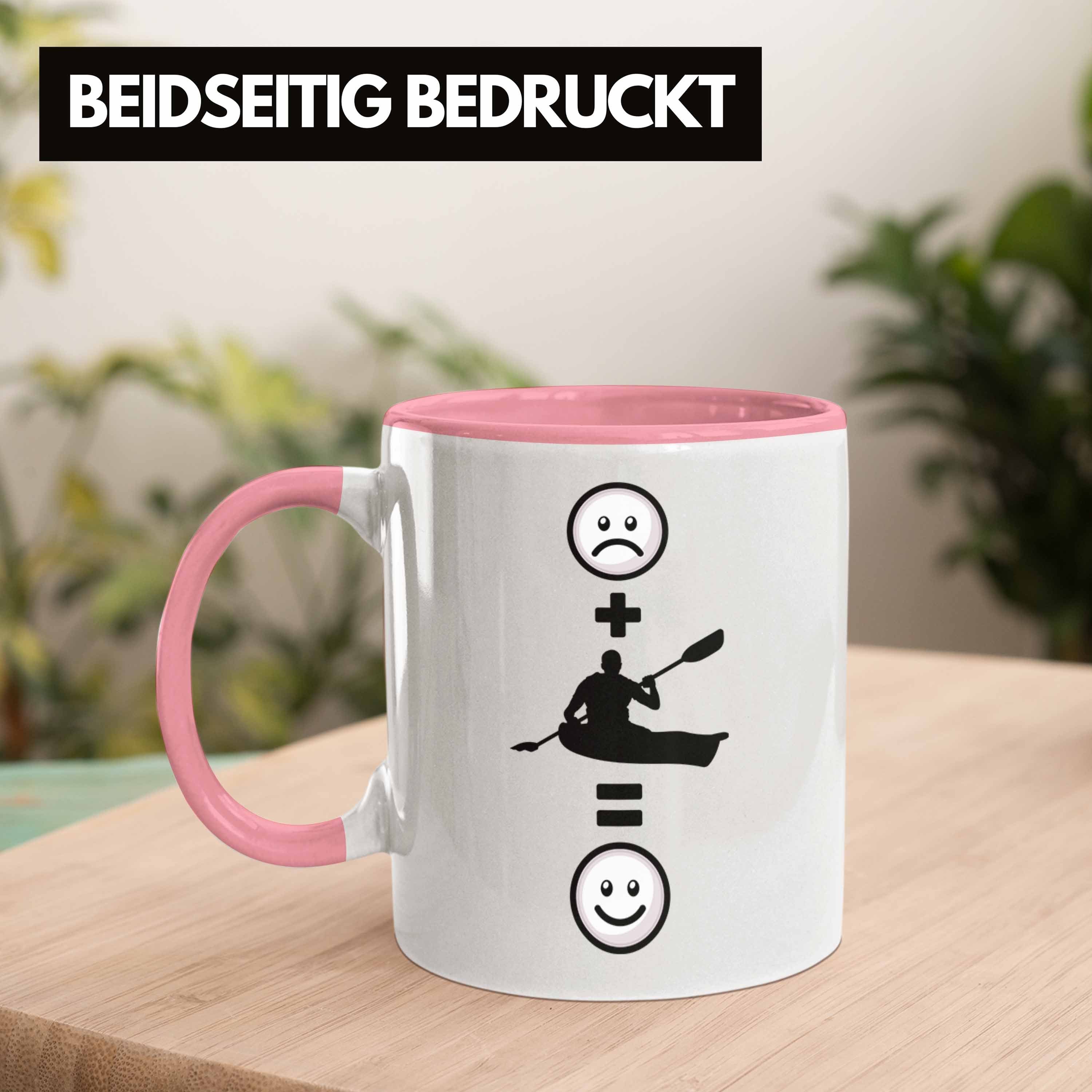 Trendation Tasse Kajak Rosa für Kajakfahrer Geschenk Lustige :(Kajak) Geschenk Tasse