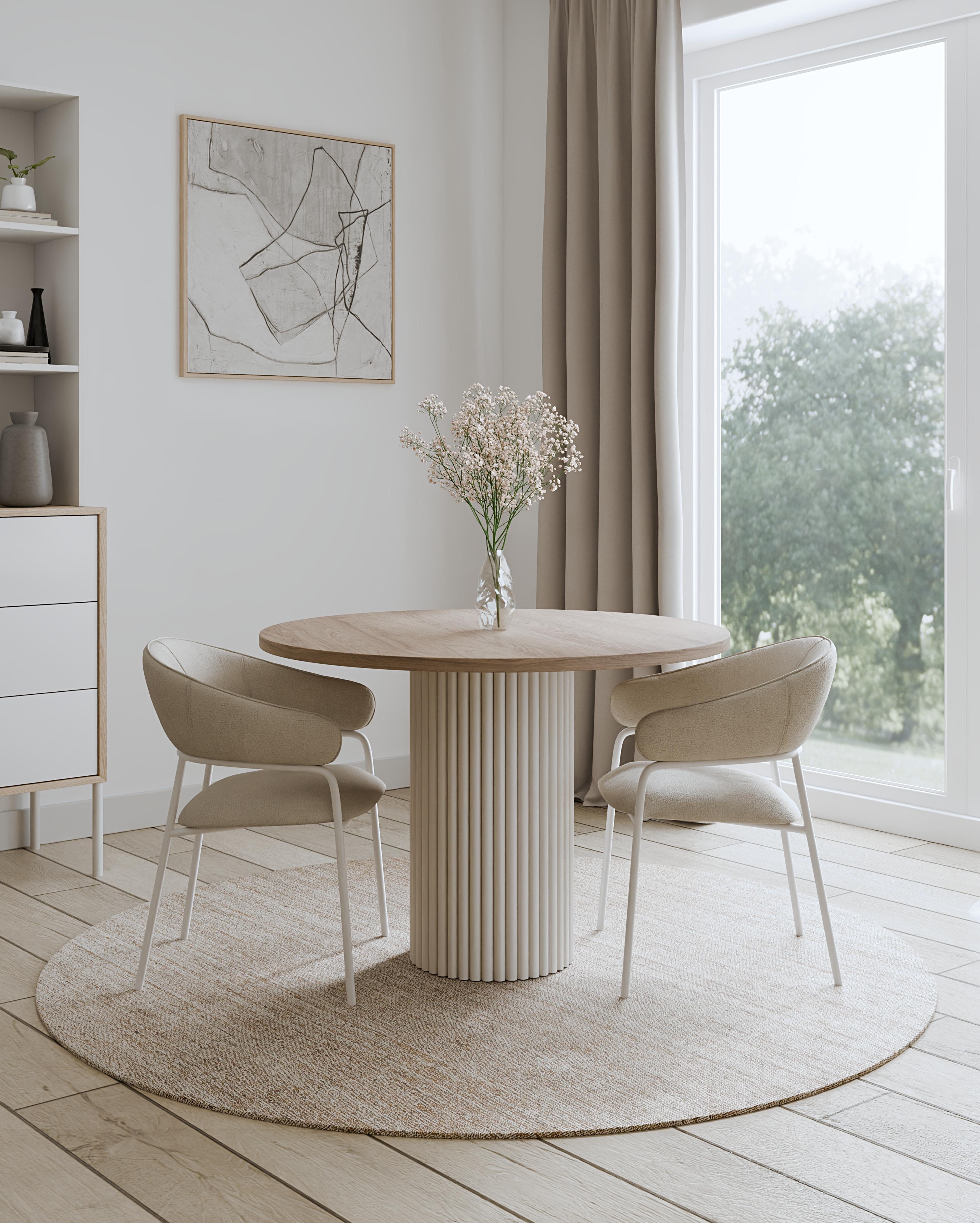 Design Möbel Wohnzimmertisch Design Esstisch LOOP Ø100 cm Rundtisch Wohnzimmer