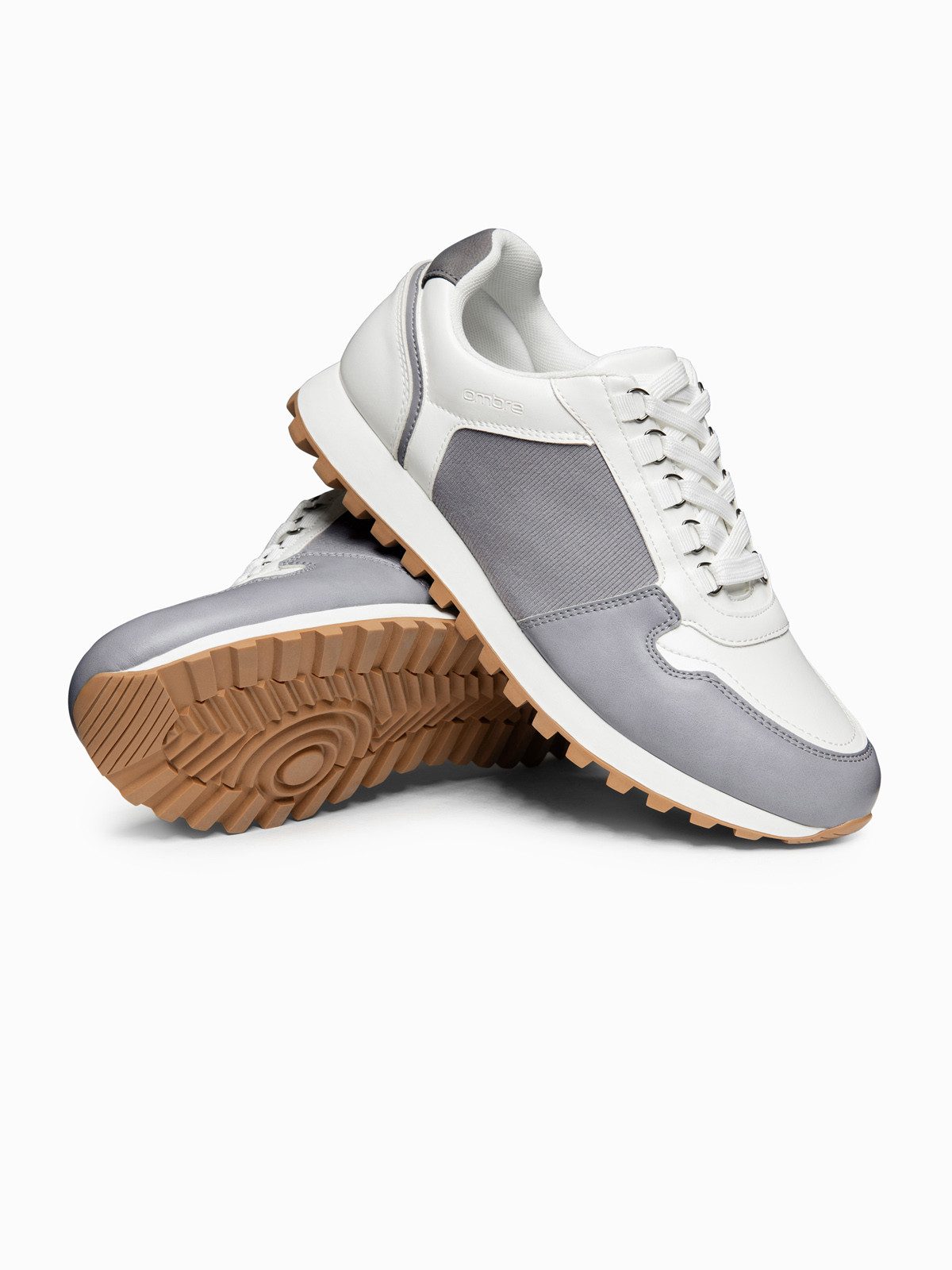 OMBRE Herren Sneaker Klassisch Komfortabel Freizeit White/light gray 42 Sneaker (kein Set, 1-tlg) Gepolstert, verstärkte Ferse