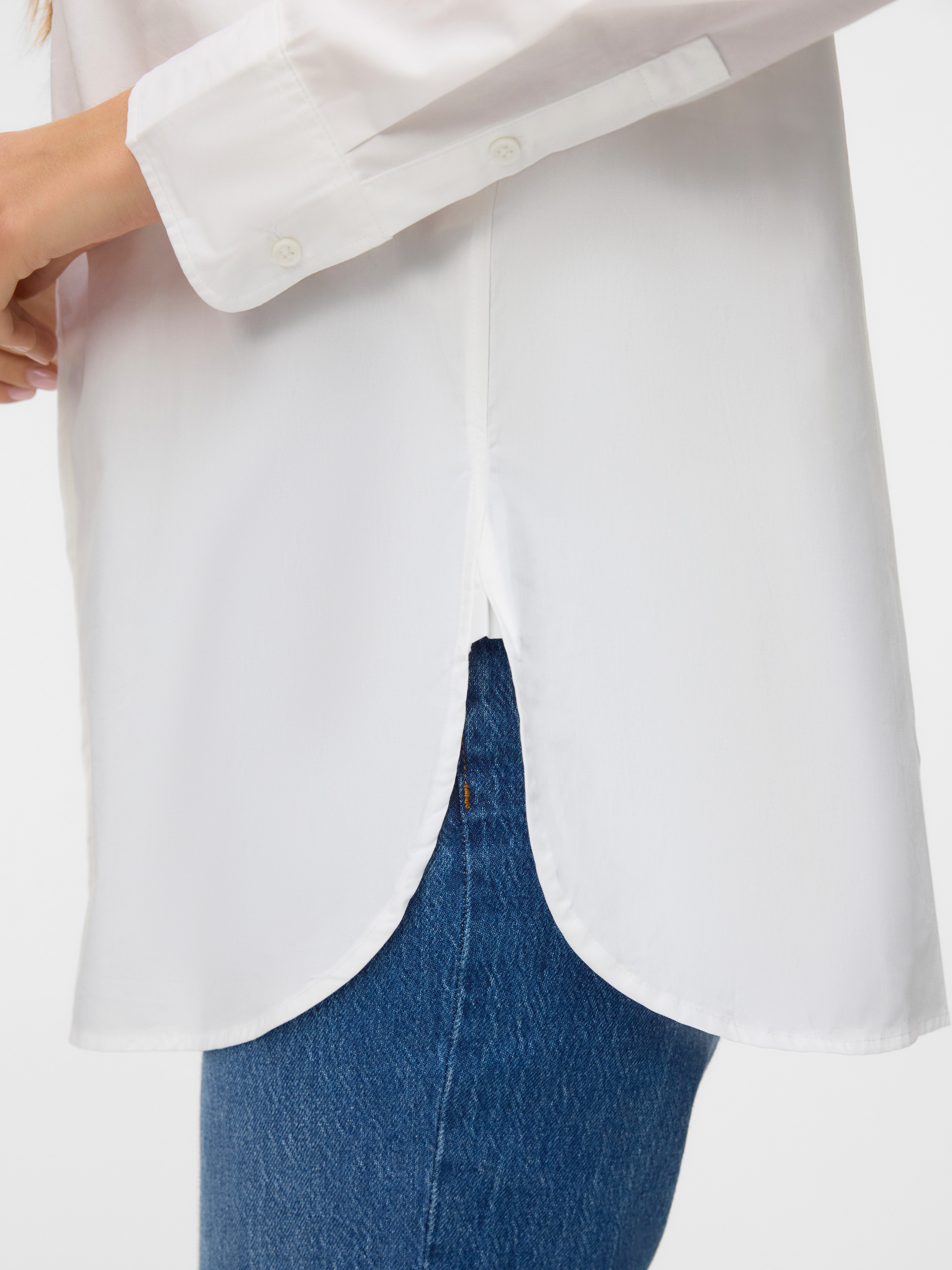Vero Moda Hemdbluse VMELINA LS SHIRT WVN NOOS Baumwolle