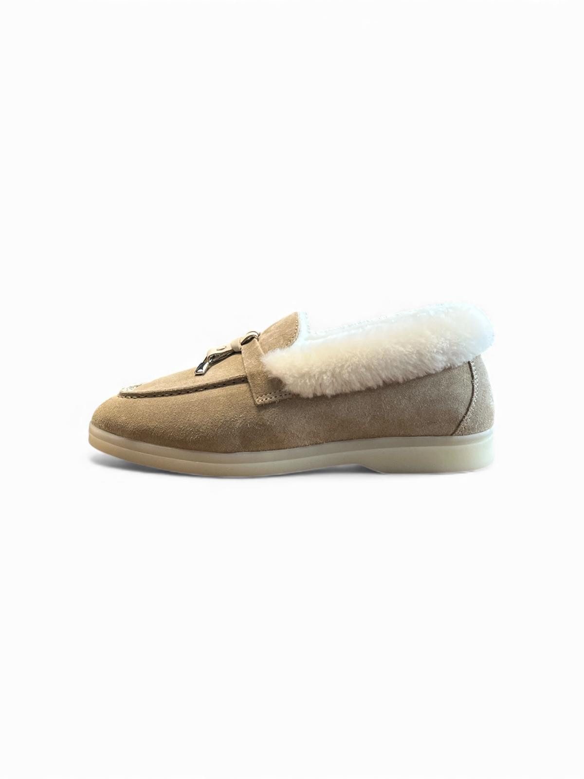 Begoria Damen Leder Loafer gefüttert mit Fell – Mokassins Mokassin