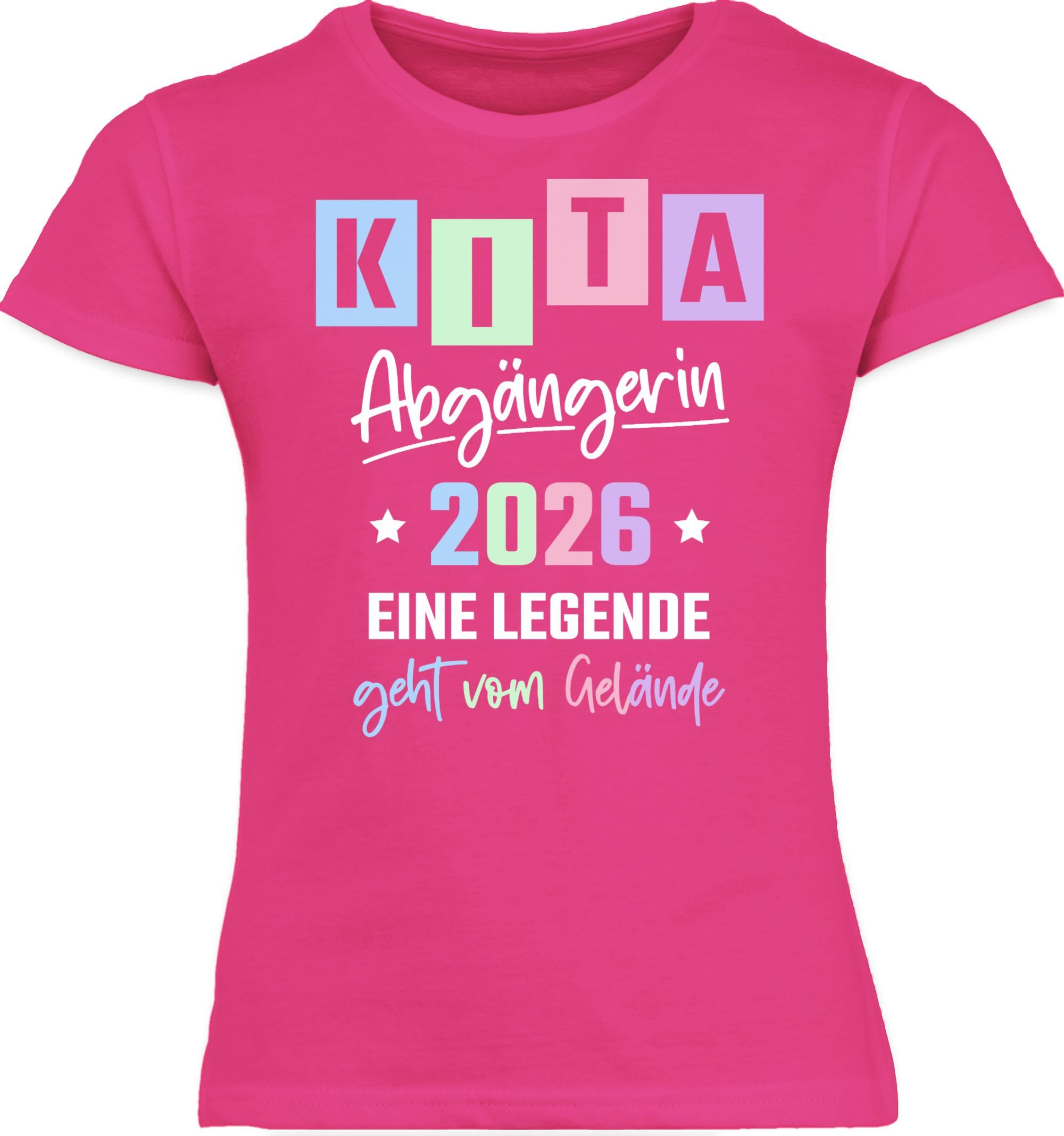 Shirtracer T-Shirt Kita Abgängerin 2026 eine Legende geht vom Gelände I Geschenk Kita Abs Einschulung Mädchen