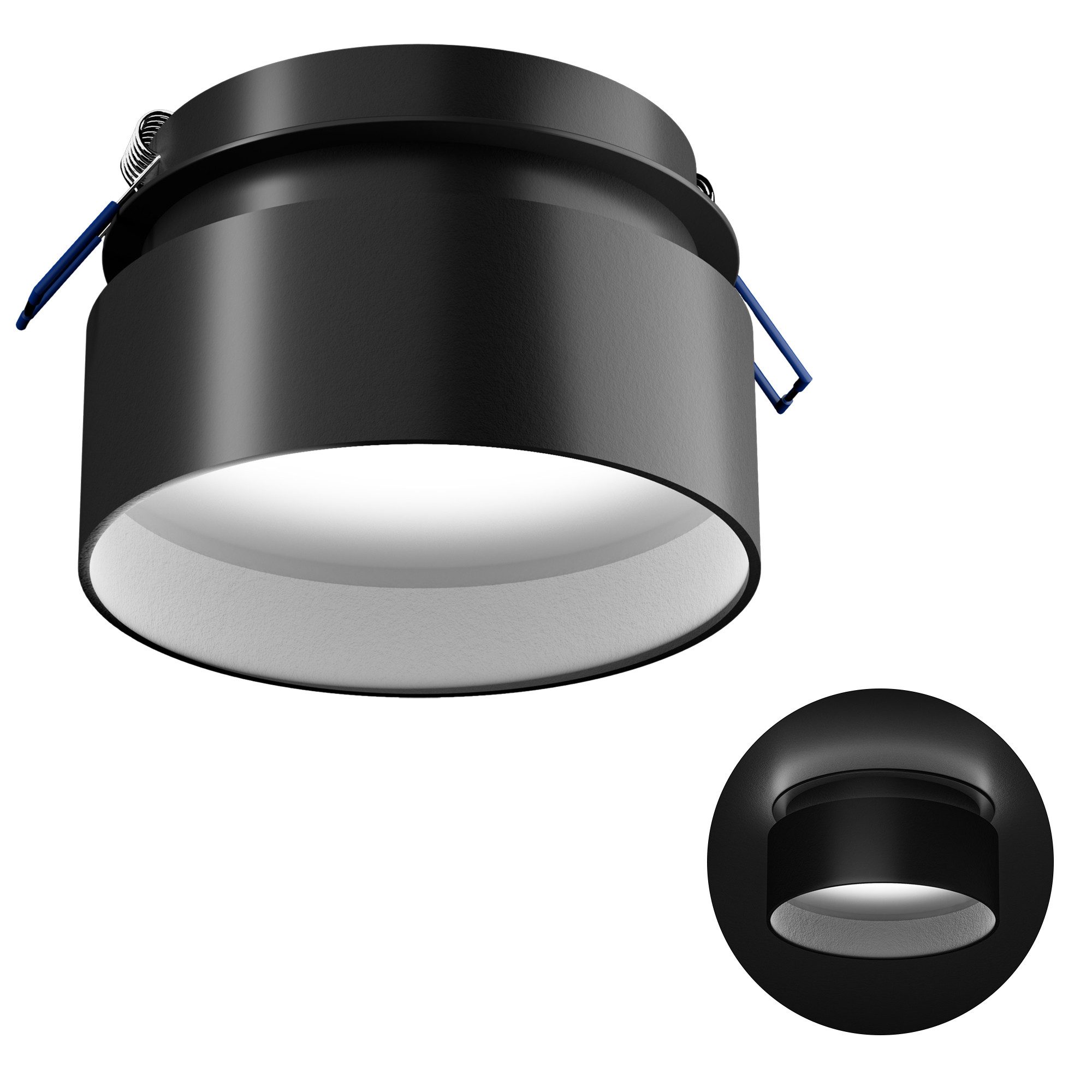 SSC-LUXon LED Aufbaustrahler Sudara Design Einbauspot schwarz indirektes Licht mit LED Modul 4W, Neutralweiß