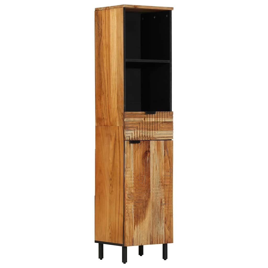 vidaXL Badezimmerspiegelschrank Badezimmerschrank Braun 38 x 33 x 160 cm Massivholz (1-St)