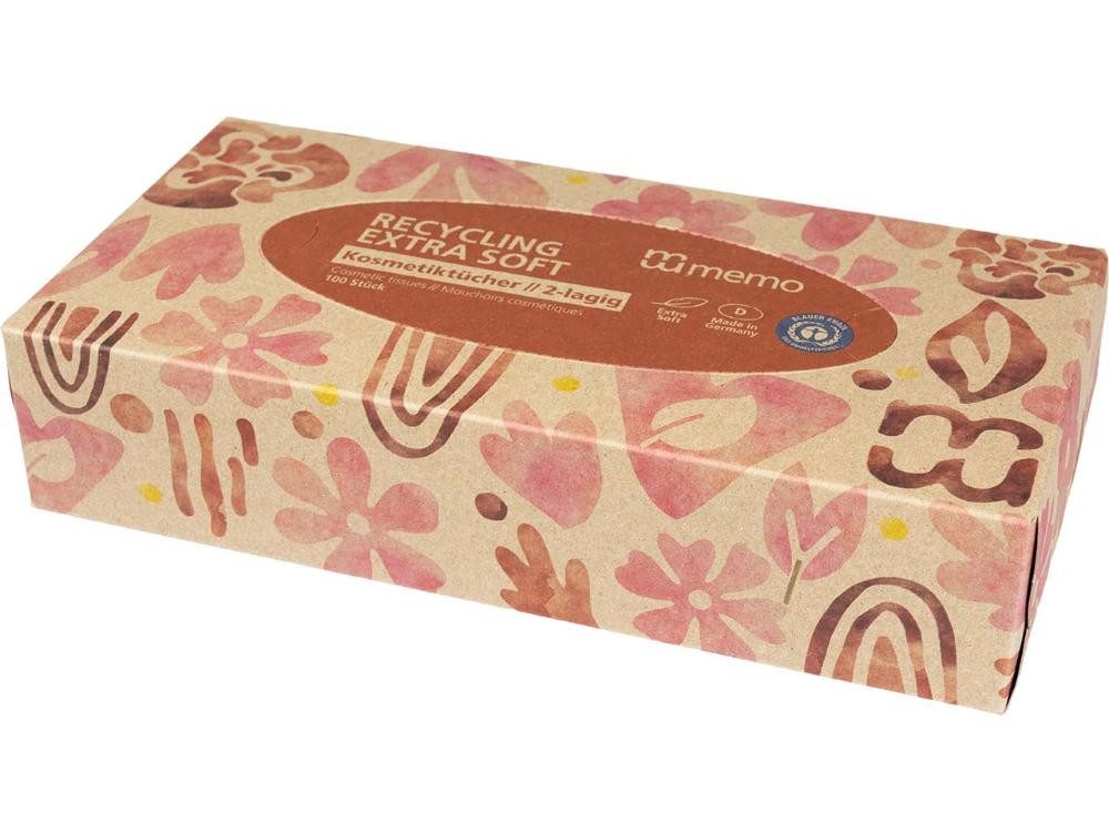 memo Papiertaschentücher memo Kosmetiktücher 'Recycling Extra Soft' (100-St)