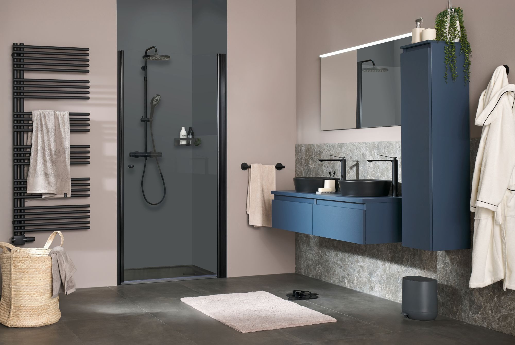SCHÖNER WOHNEN-Kollektion Badrückwand Softtouch "Donnerwetter", (1-tlg), 150 x 255 cm - Wandverkleidung für Dusche & Bad