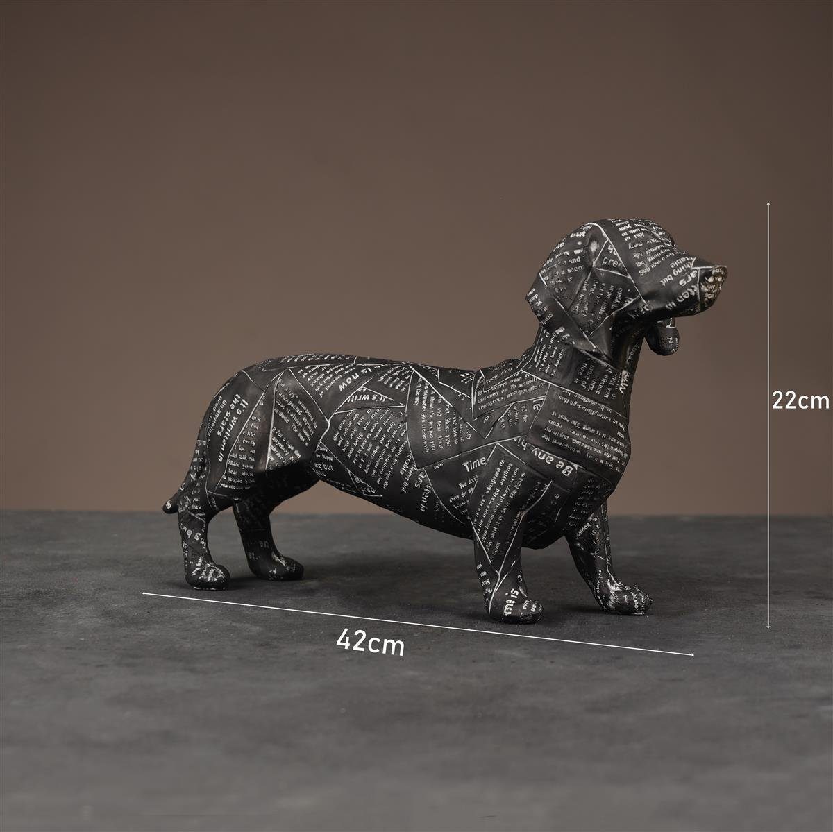Hundeskulptur, schwarz Wohnaccessoires, Furni24 Dekofigur