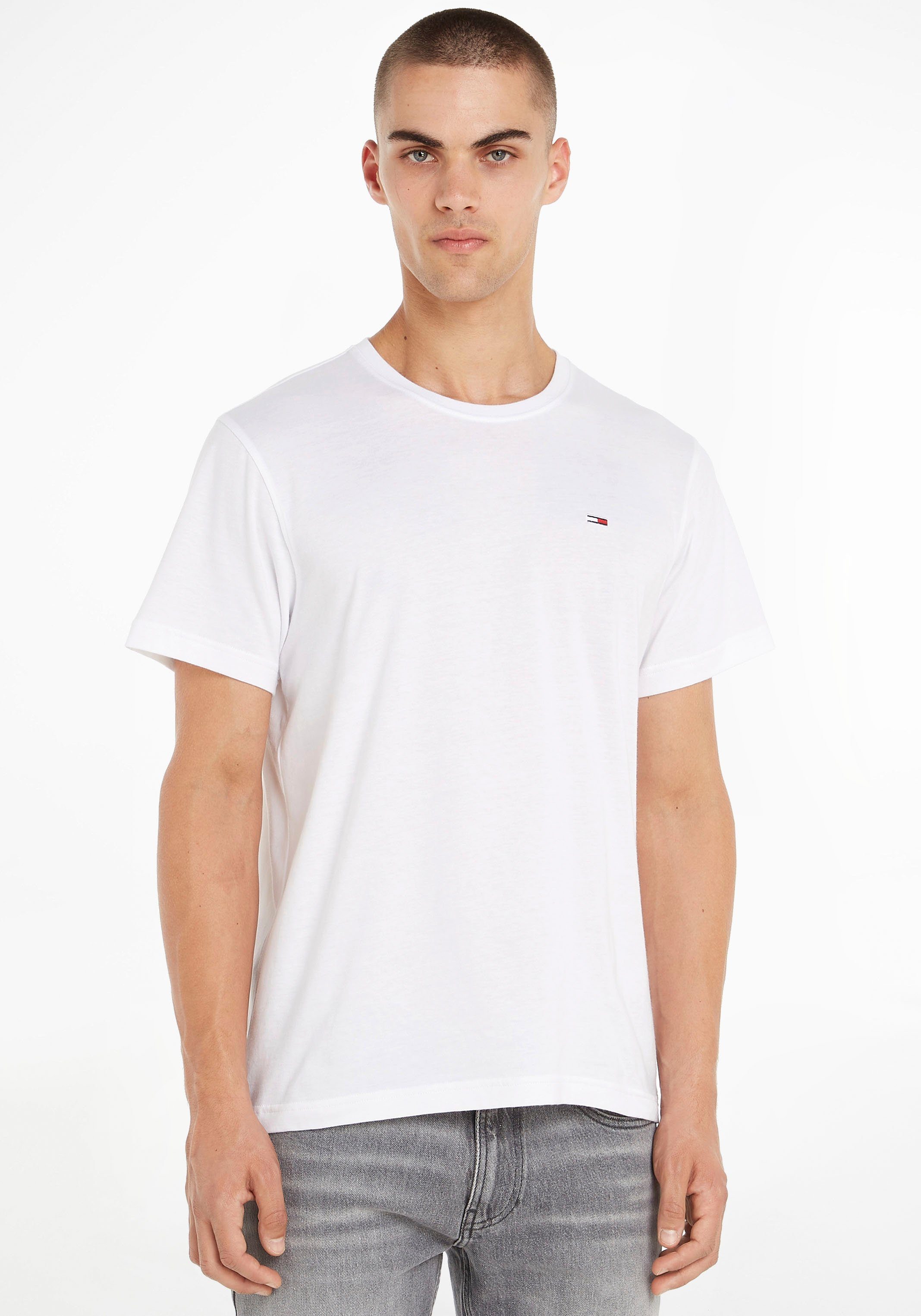 Tommy Jeans T-Shirt TJM 2 2-tlg) TEE SOLID (Packung, & STRIPE DeepCrimson/White PACK Rundhalsausschnitt mit