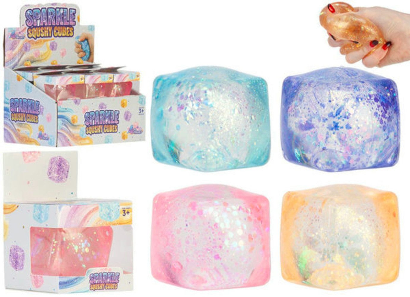Triton-X Spiel TRITON-X Glitter Cube 5 cm – 1 von 4 Farben zufe4llig