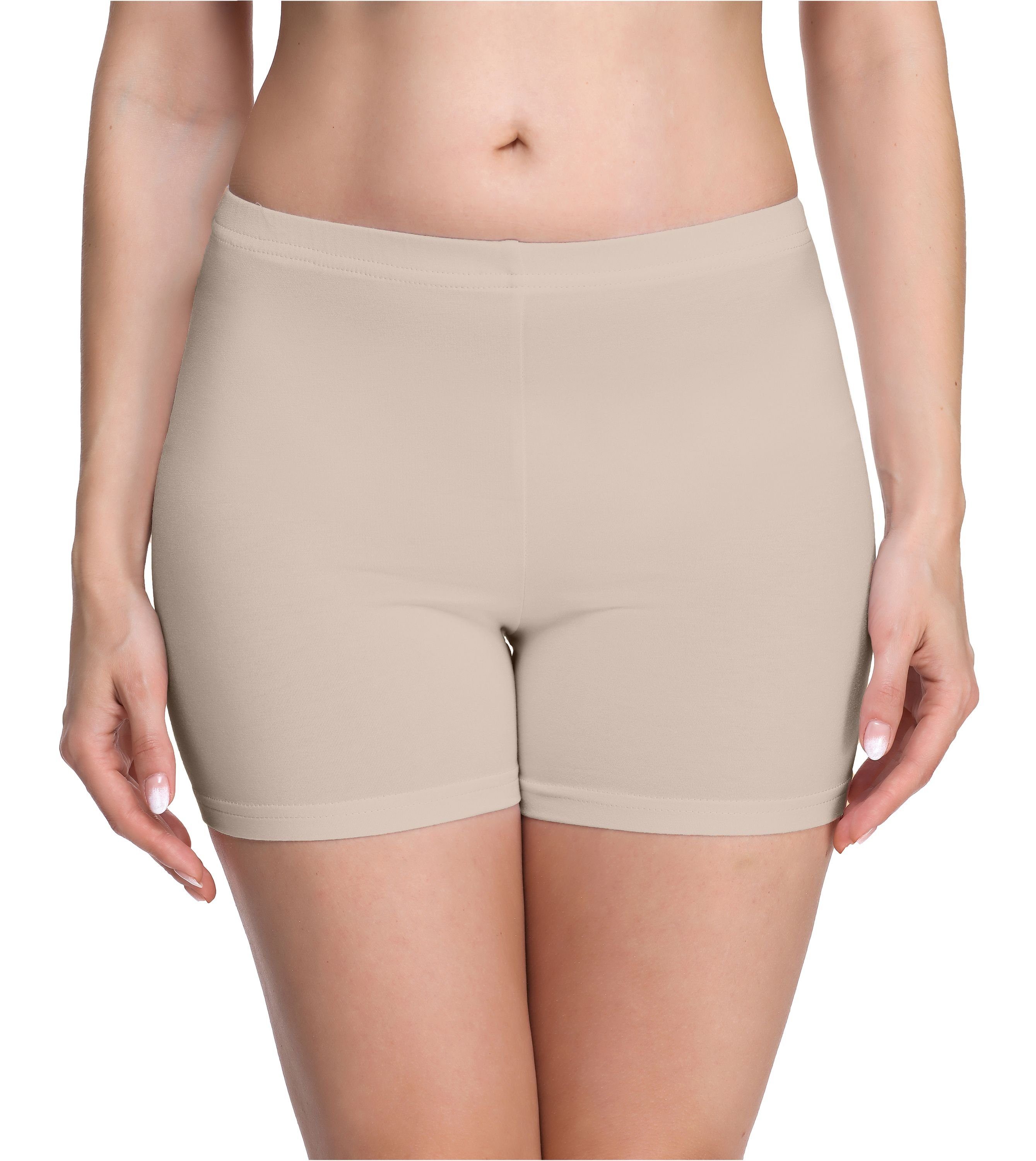 Merry Style Leggings Damen Shorts Radlerhose Unterhose Hotpants Boxershorts MS10-283 (1-tlg) elastischer Bund Caffe Late