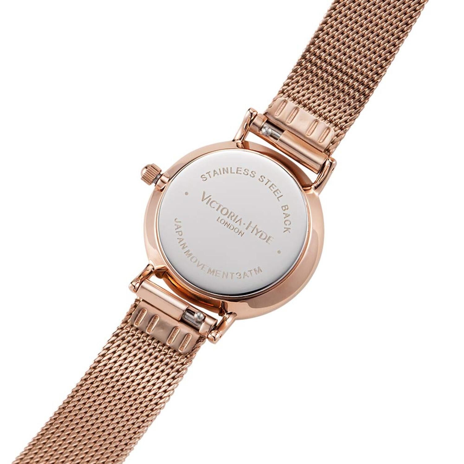 Victoria Hyde Quarzuhr Quarzuhr, Armbanduhr, Damenuhr, Edelstahlarmband, analog, Glassteine Mesh-Armband, (1-tlg., Kein Set)