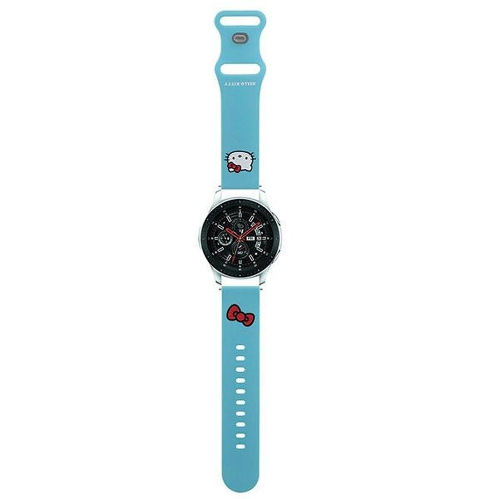 Hello Kitty Smartwatch-Armband Ersatzarmband Wechselarmband Sportarmband, Katzenkopf-Motiv, weiches Silikon, 20 mm, Druckknopf