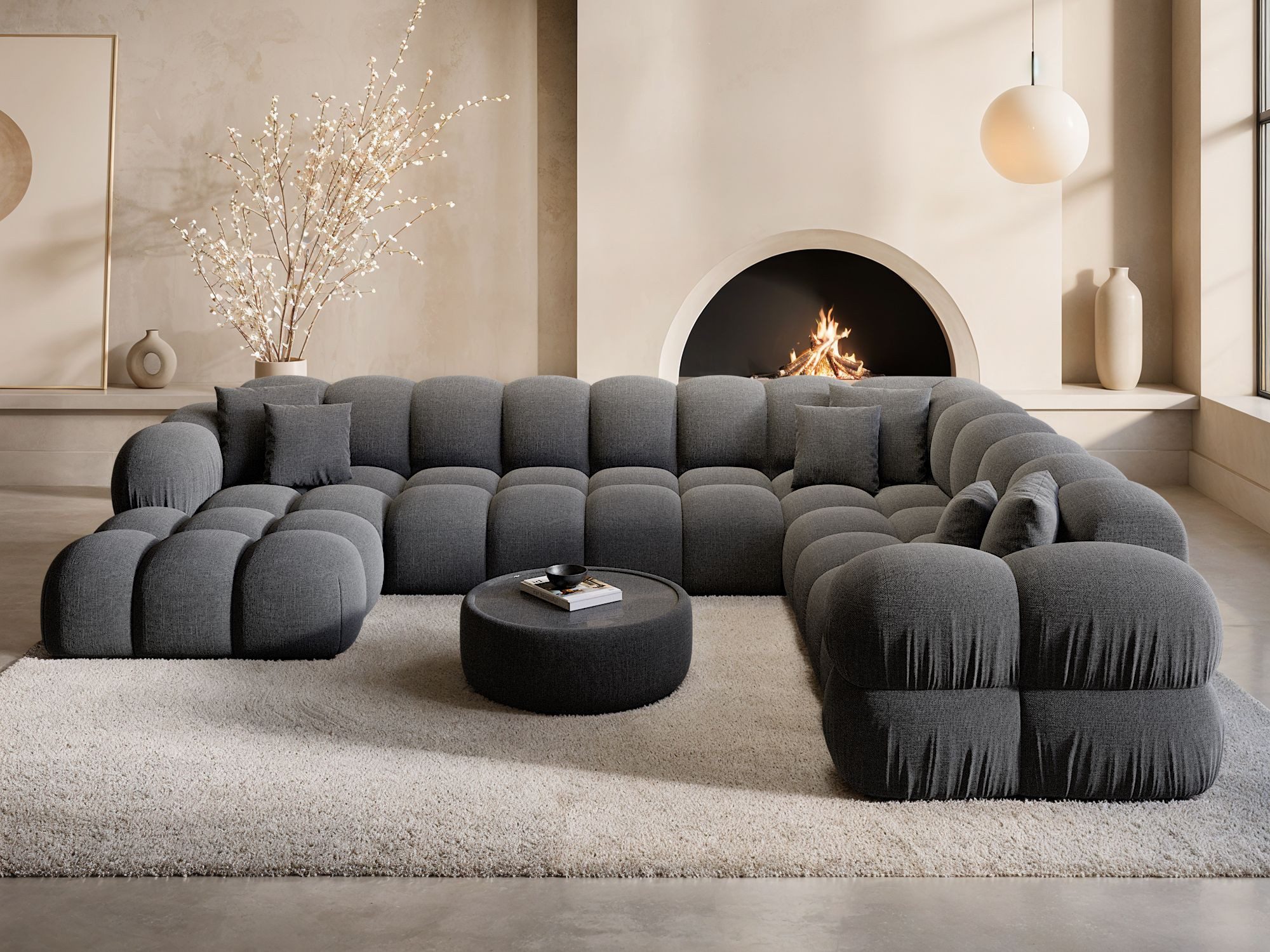 Sofa Dreams Wohnlandschaft XXL Stoff Wohnlandschaft Monteverde U-Form, Wohnlandschaft, U-Form, Moderne Wohnlandschaft in U-Form, 2 Zierkissen inklusive