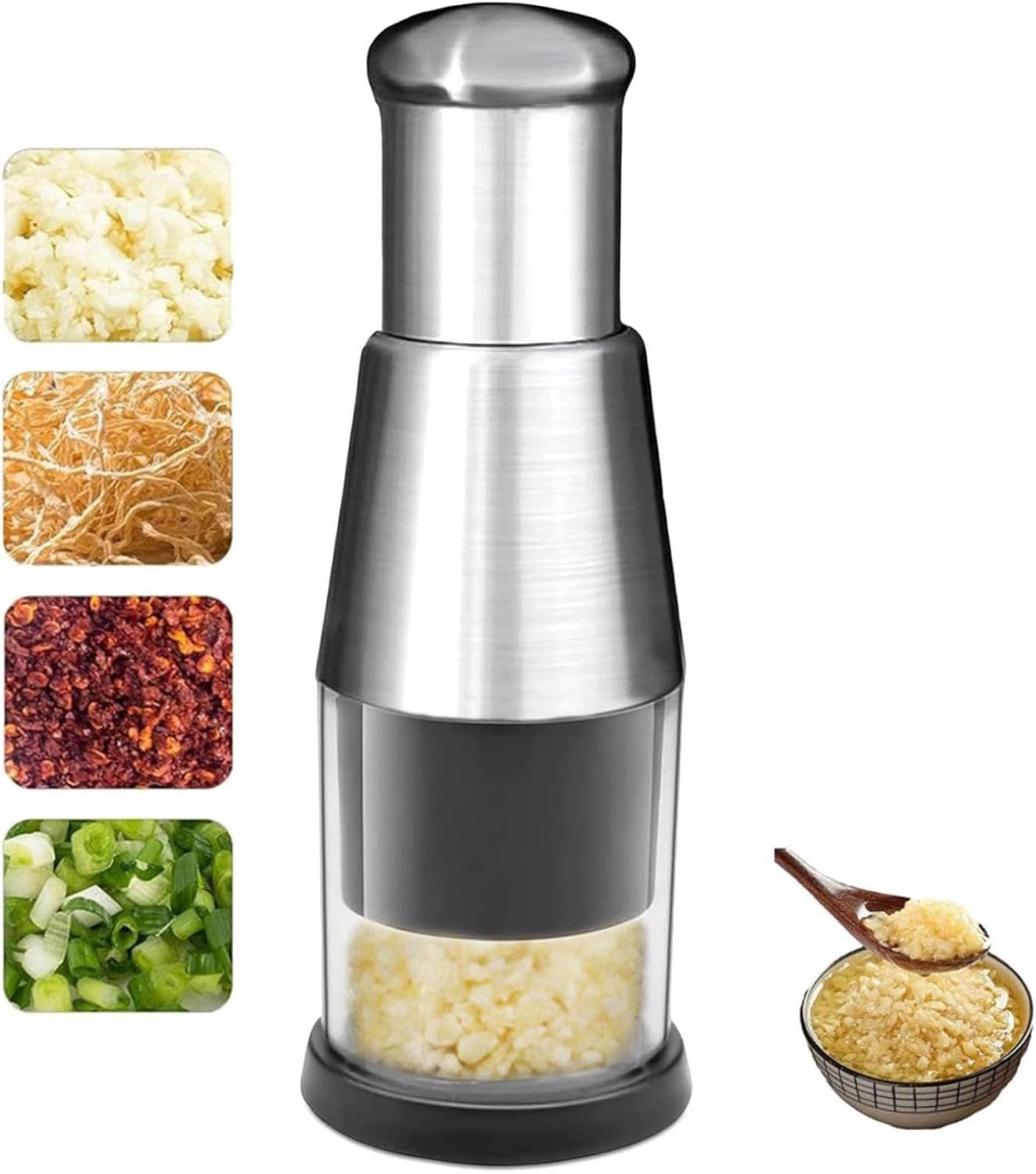VEKROBOT Knoblauchpresse Manueller Zerkleinerer Kompakt mini Aus Edelstahl Für Gemüse Knoblauch (1 St), Manueller Knoblauchpresser für die Haushaltsküche