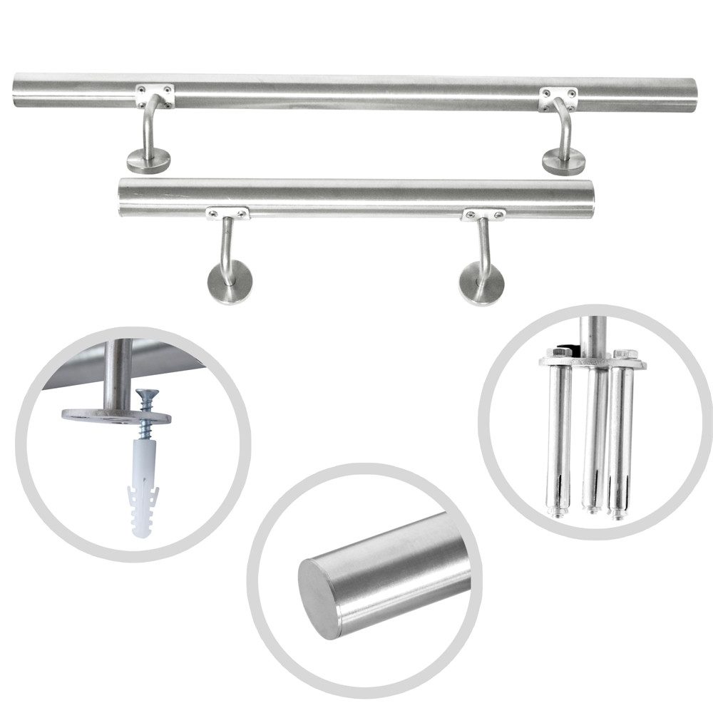 Melko Handlauf Treppengeländer Edelstahl Wandhandlauf 50-200cm günstig online kaufen