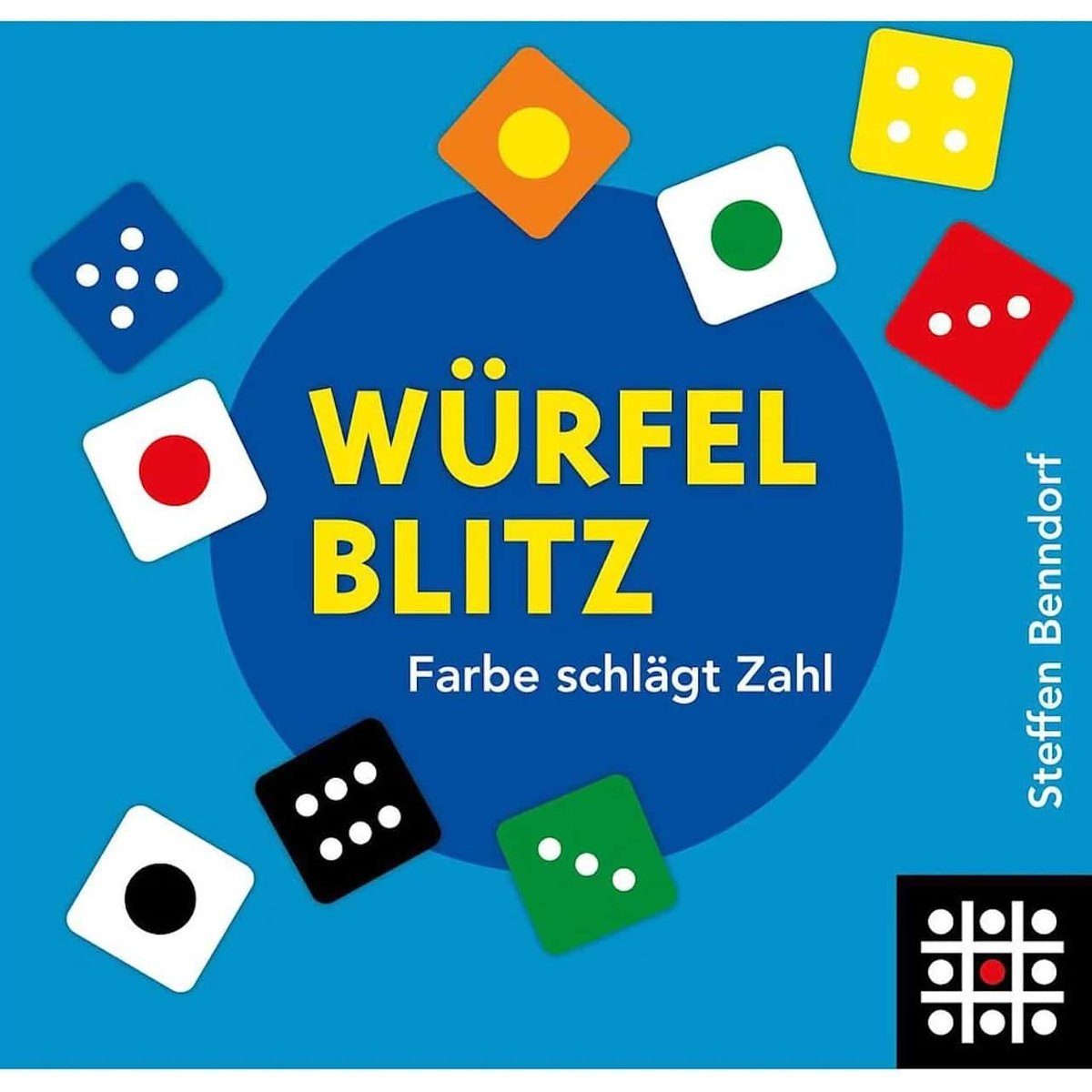 ROMBOL Игры для мозга Spiel WÜRFELBLITZ - Farbe schlägt Zahl, Würfelspiel, Holzspiel