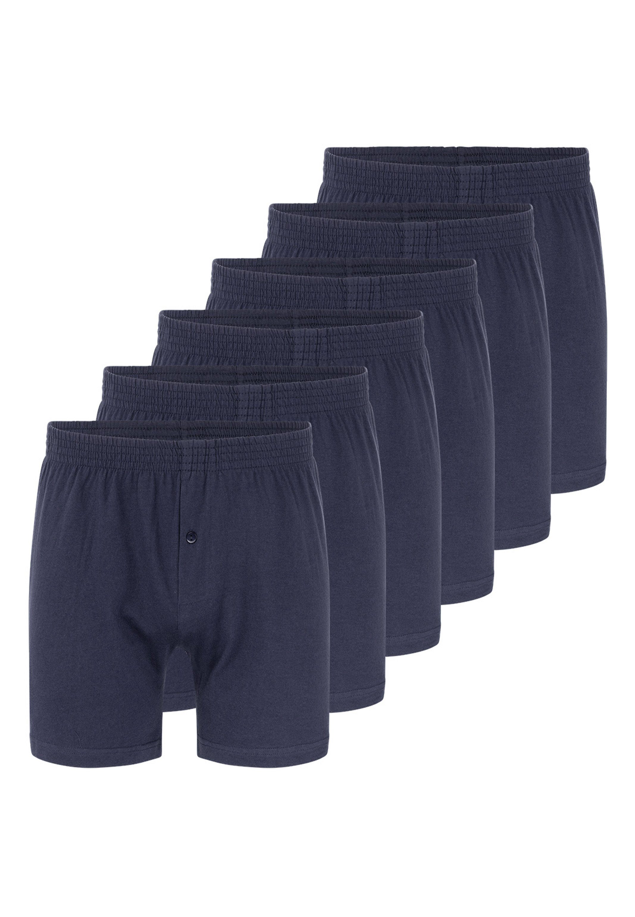 6-St) Mit Almonu Eingriff - - - Baumwolle Organic Boxershorts (Spar-Set, 6er Atmungsaktiv Navy Pack Boxershorts Cotton