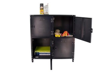 rikta Mehrzweckschrank vintage Metallschrank und Kommode mit 4 Türen