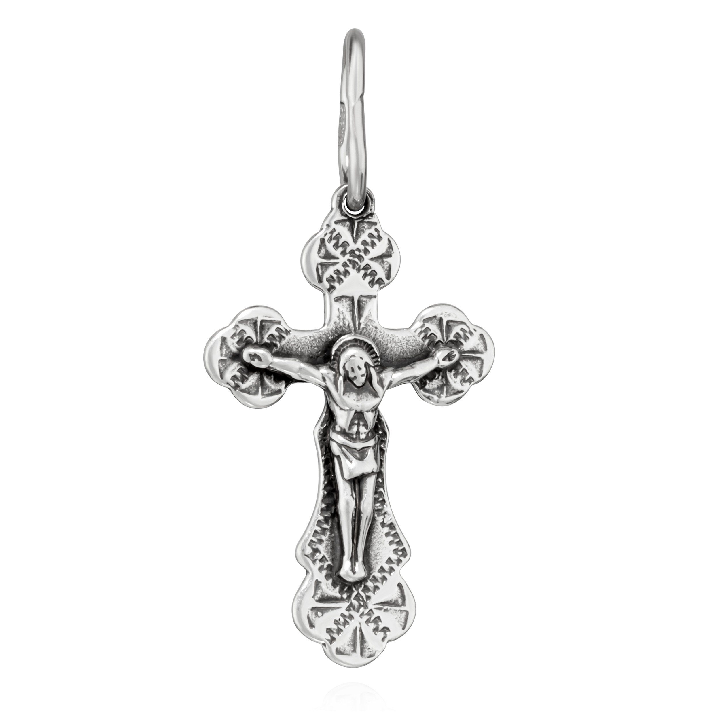 Kreuzanhänger Kettenanhänger Jesus Kreuz 925 Silber Orthodoxe An